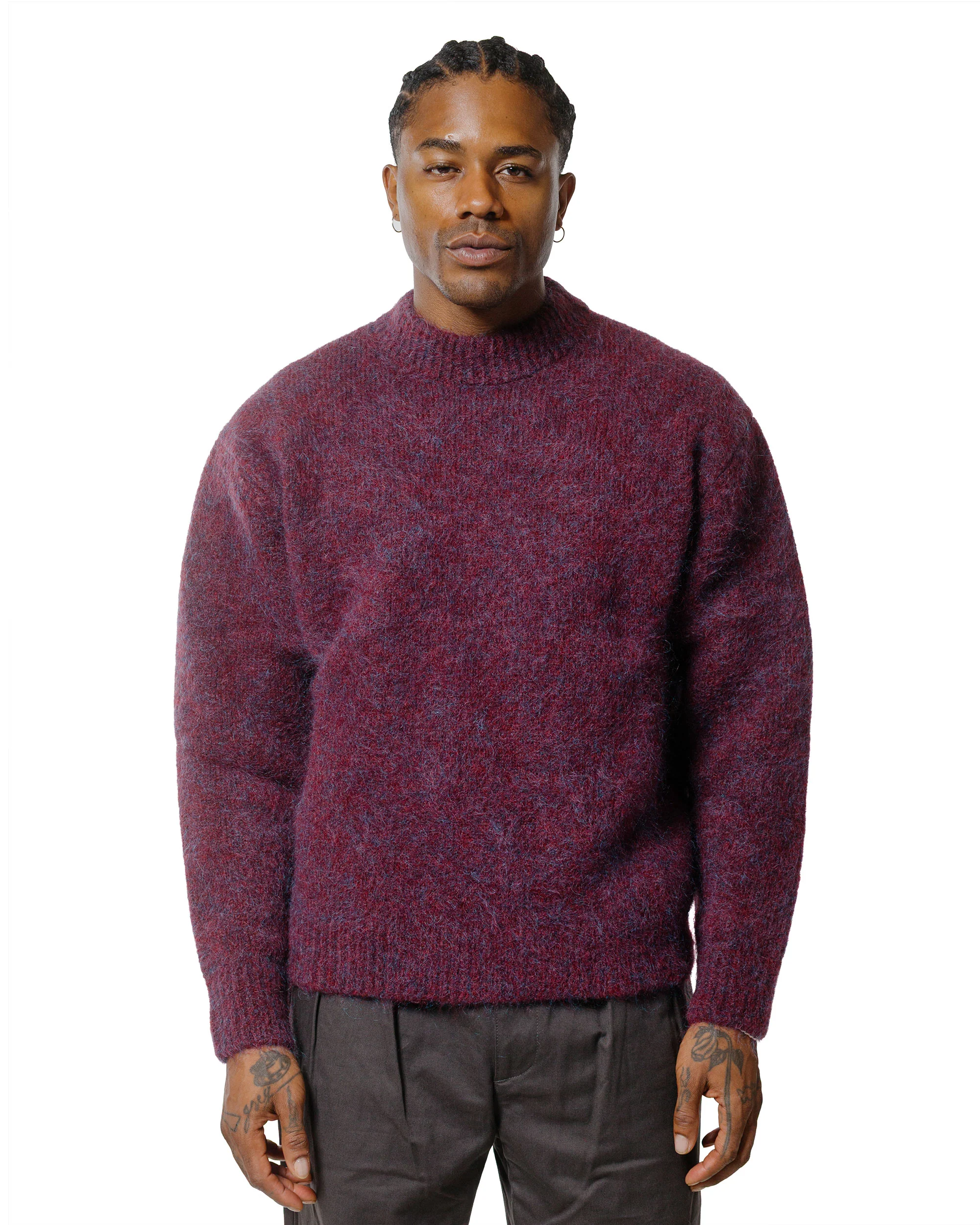 Amomento Hairy Rounded Pullover Burgundy