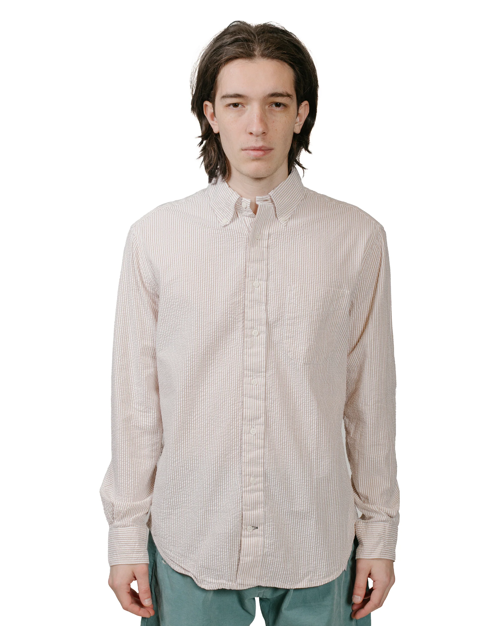 Gitman Vintage Bros. Brown Seersucker Shirt
