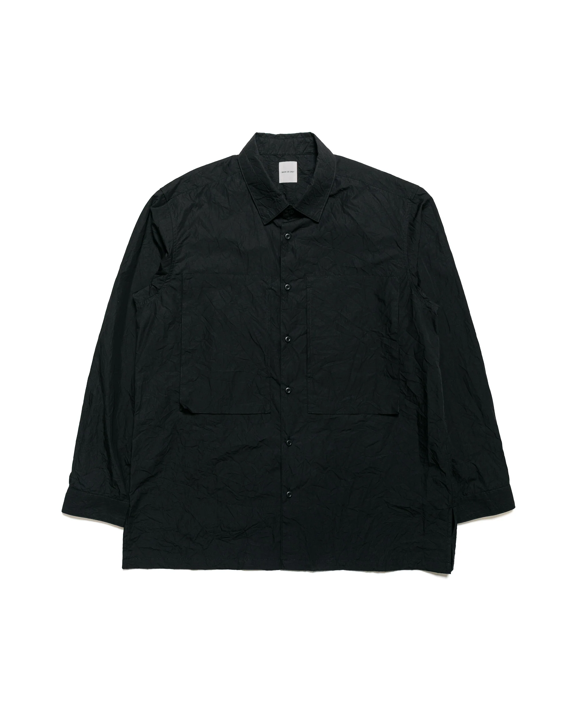 Sage de Cret Cotton Typewriter Work Shirt Black