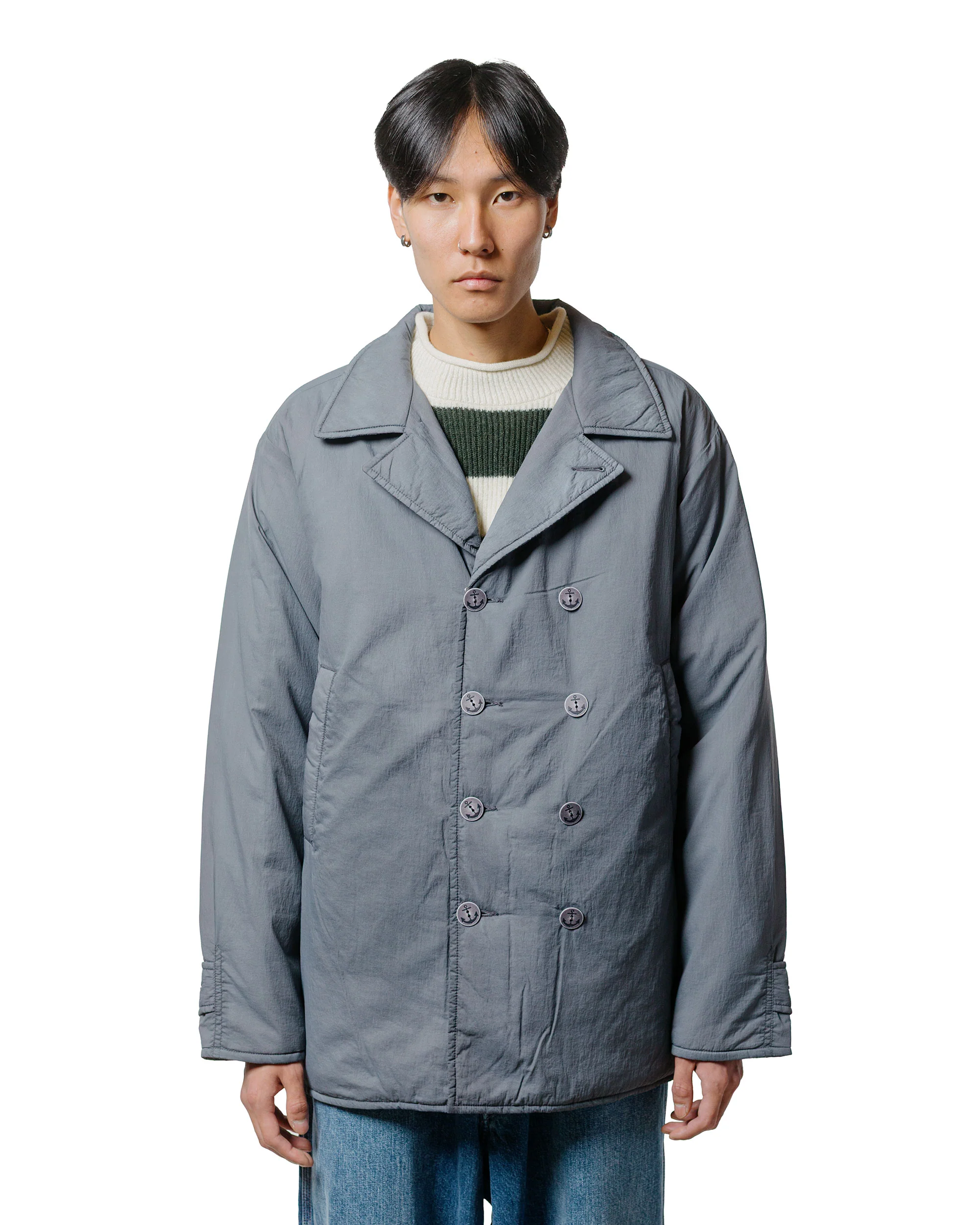 Beams Plus P-Coat Nylon Pigment Print Grey
