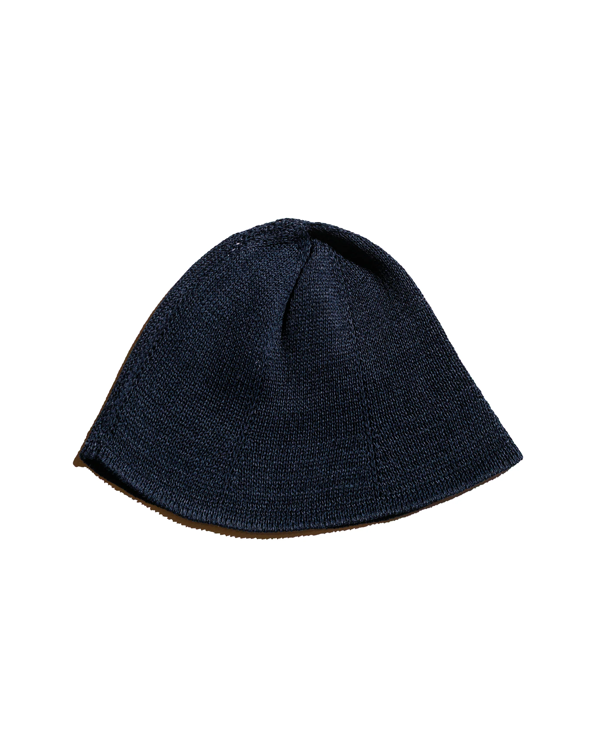 Found Feather Knit Tulip Hat Paper Cotton Rayon Indigo