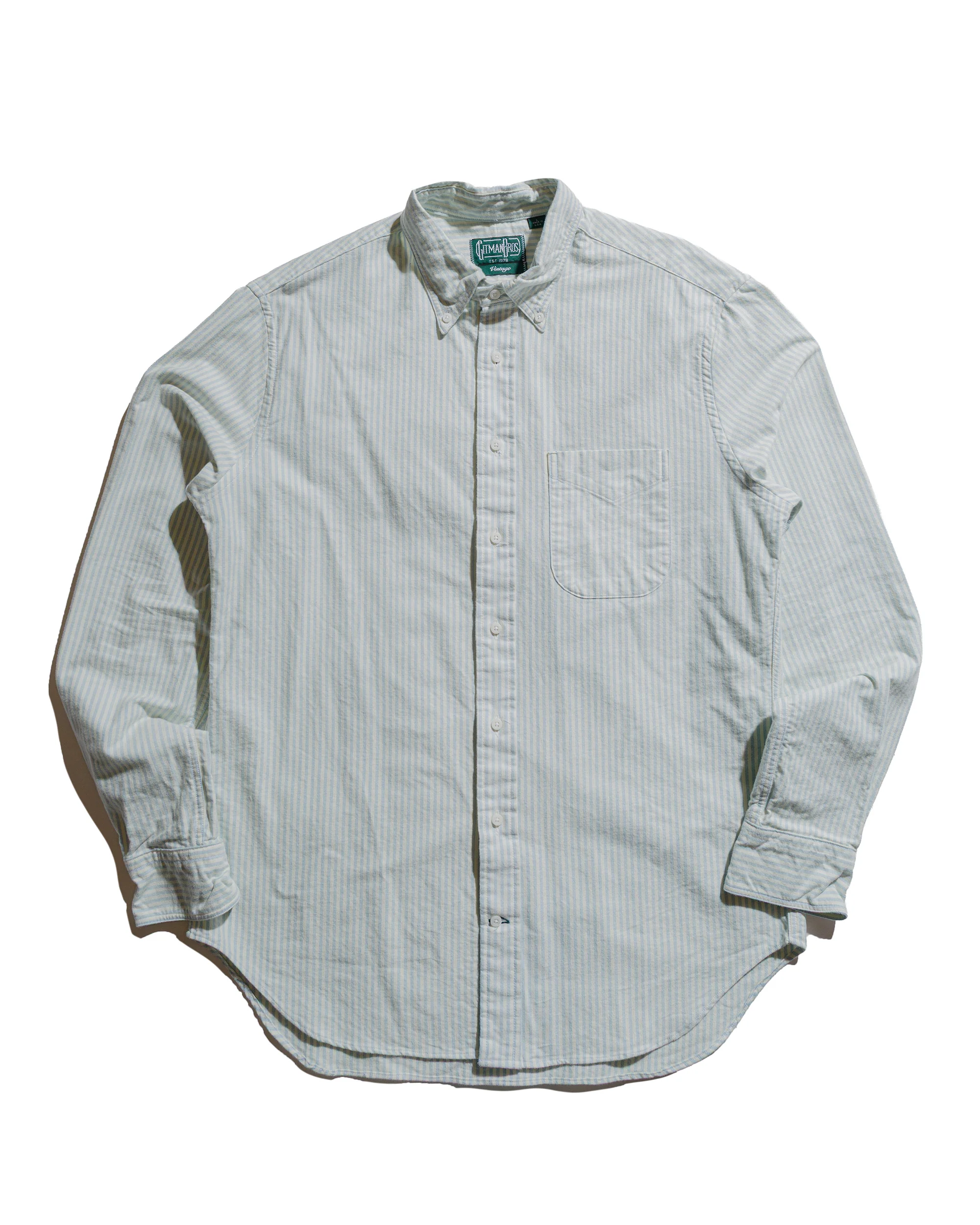 Gitman Vintage Bros. Blue Stripe Brushed Fall Oxford