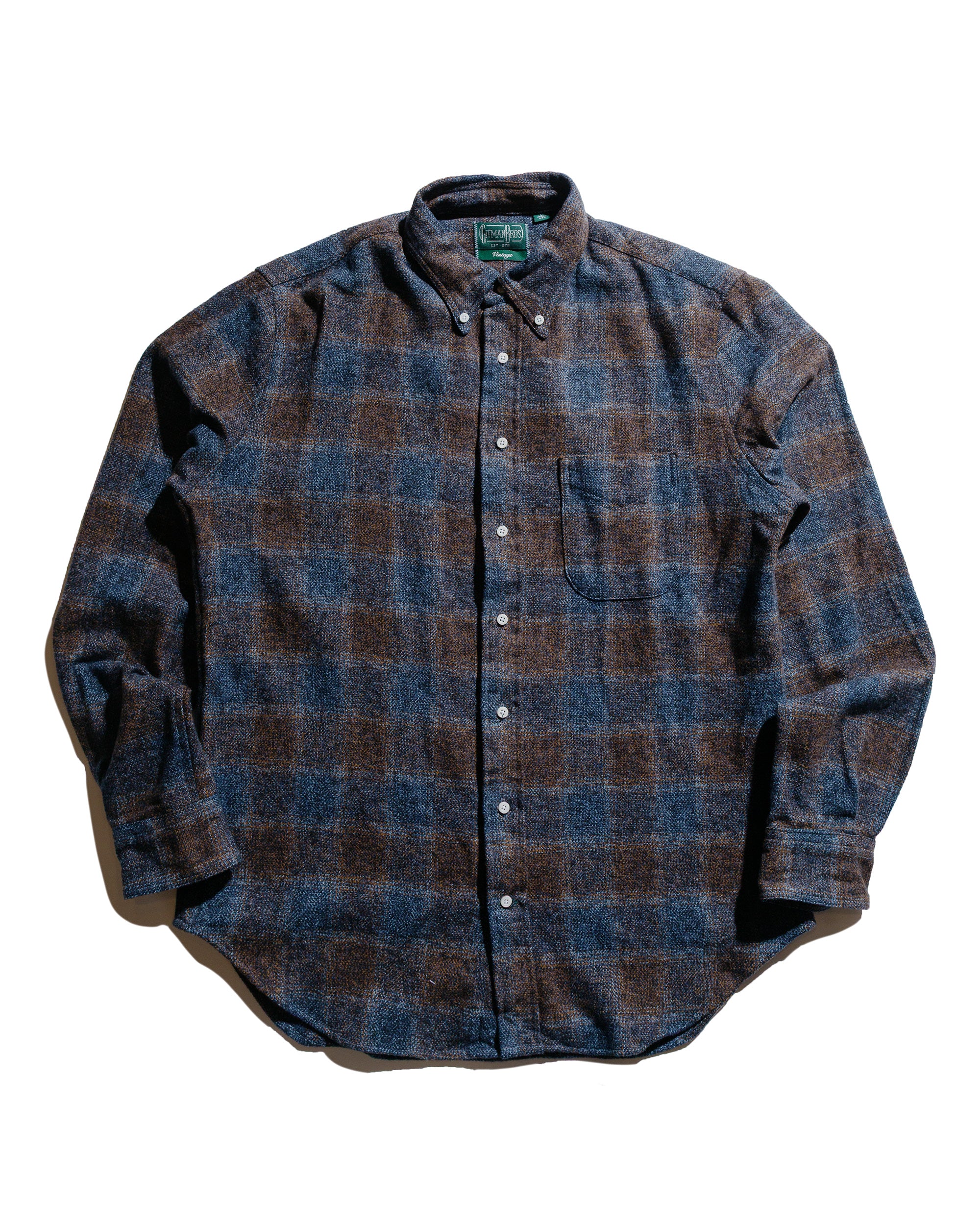 Gitman Vintage Bros. Brown Cotton Tweed Check Shirt
