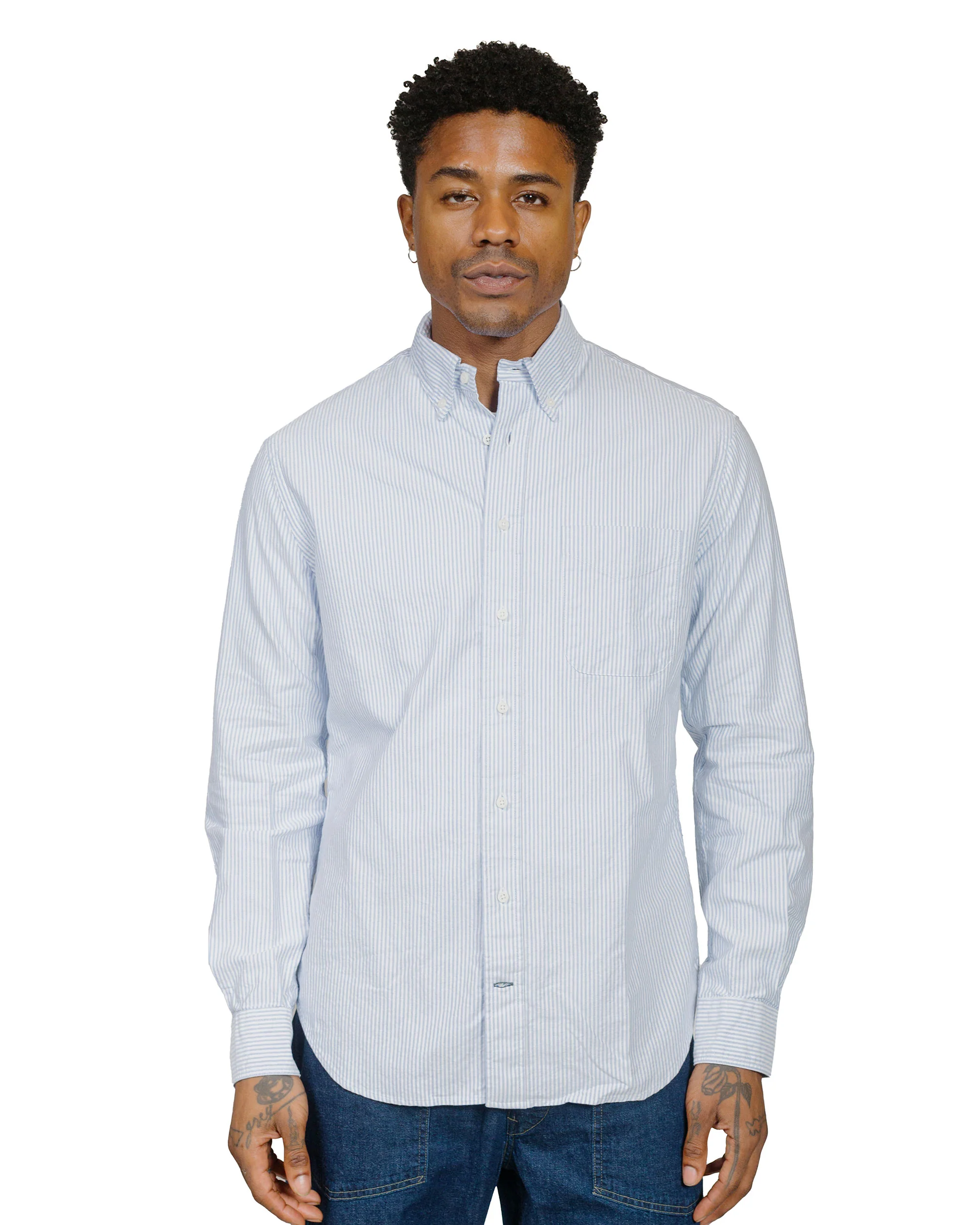 Gitman Vintage Bros. Blue Stripe Oxford Long Sleeve
