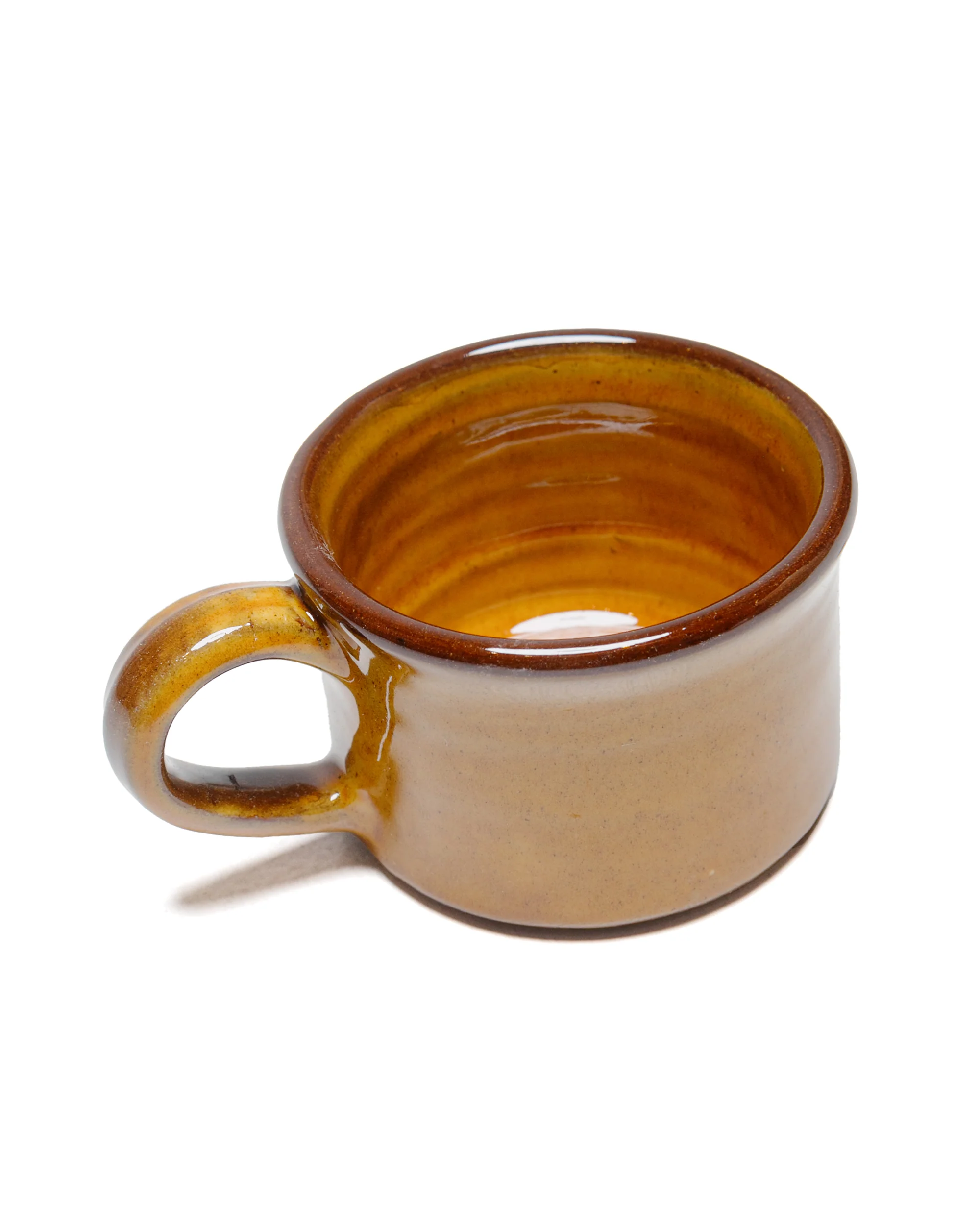 Tender Half Height Coffee Mug Red Clay Amber Glaze