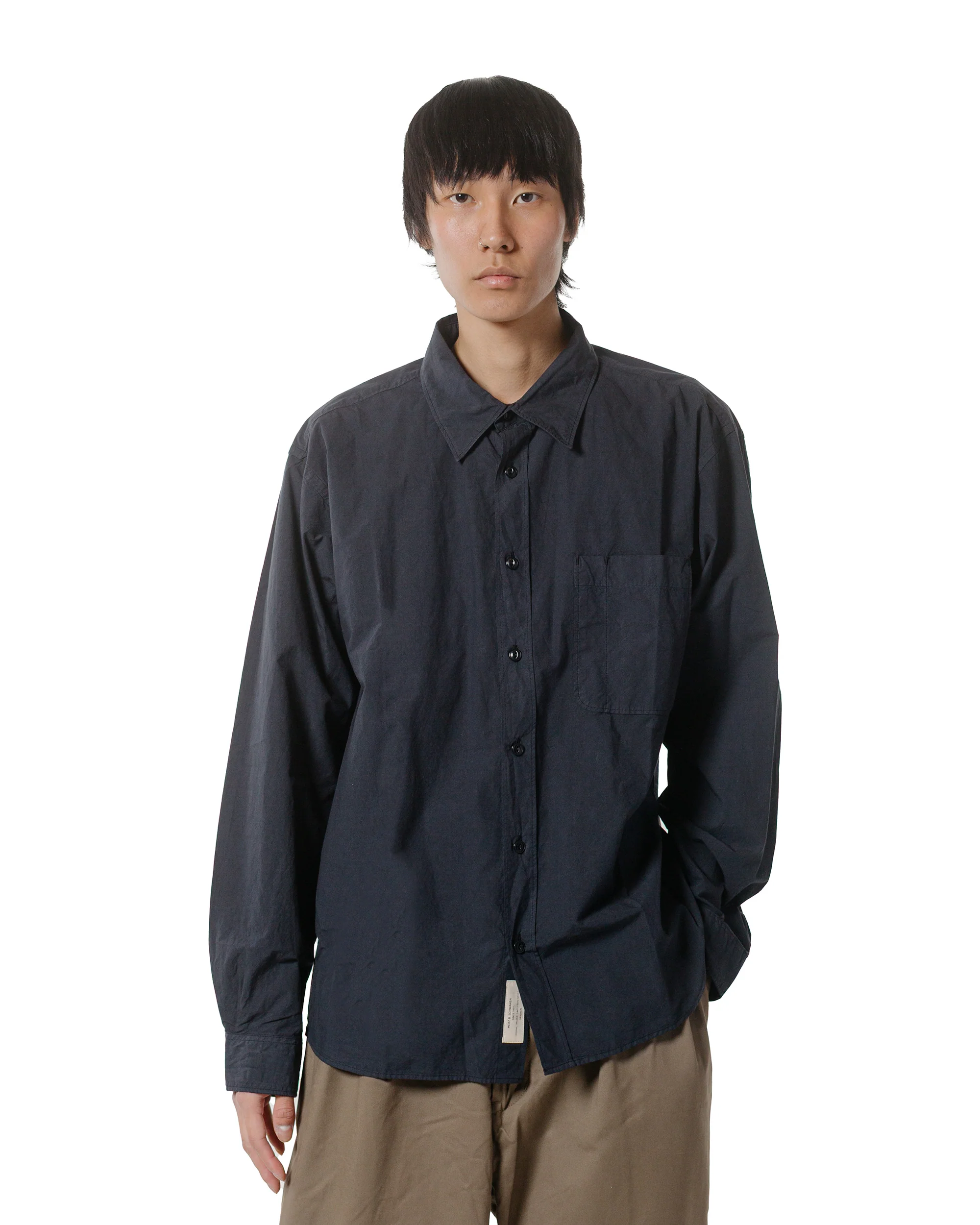 Merz B. Schwanen SHIRT01 Unisex Cotton Poplin Shirt Charcoal