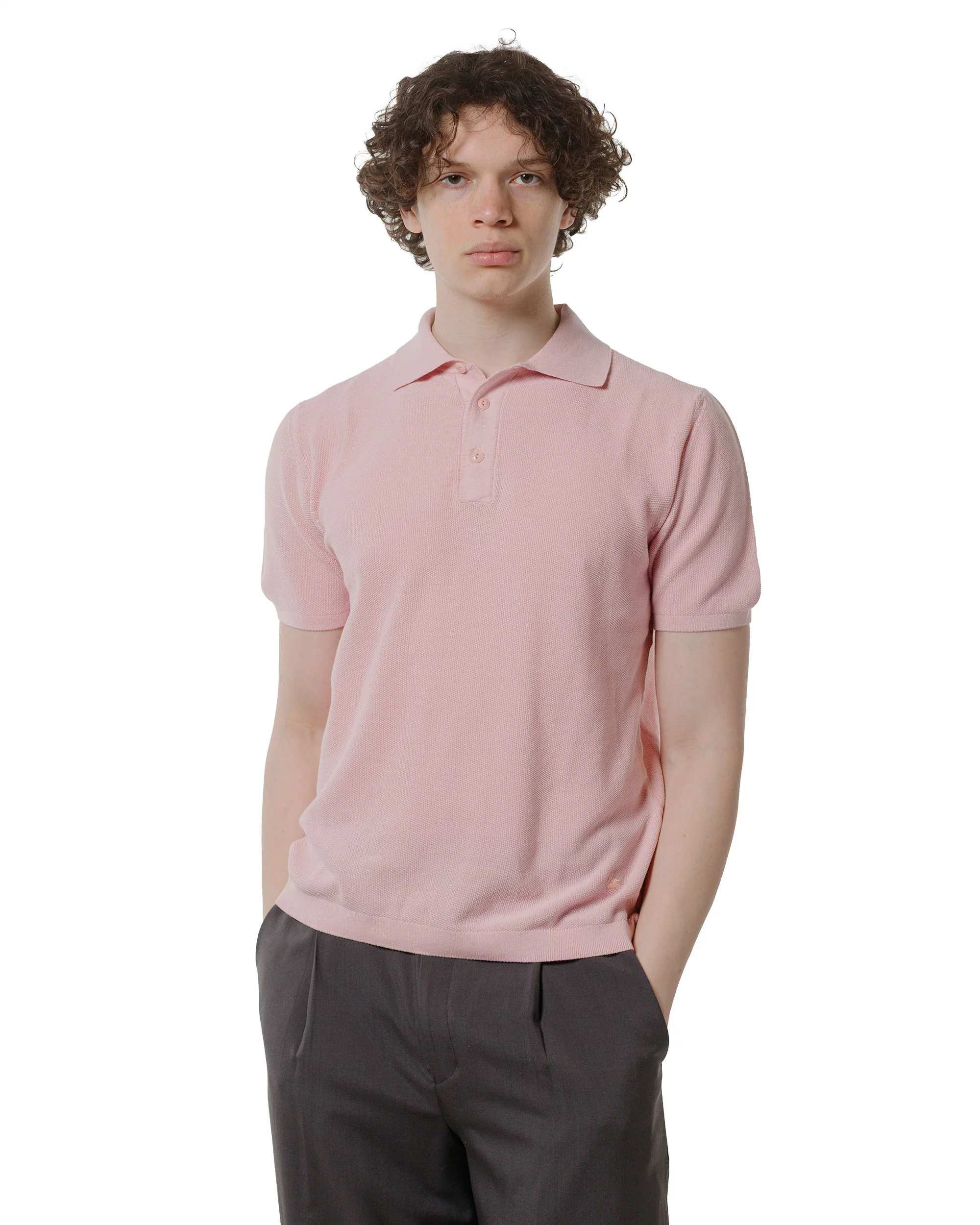Merz B. Schwanen KPLP02 Knitted Polo Dusted Pink
