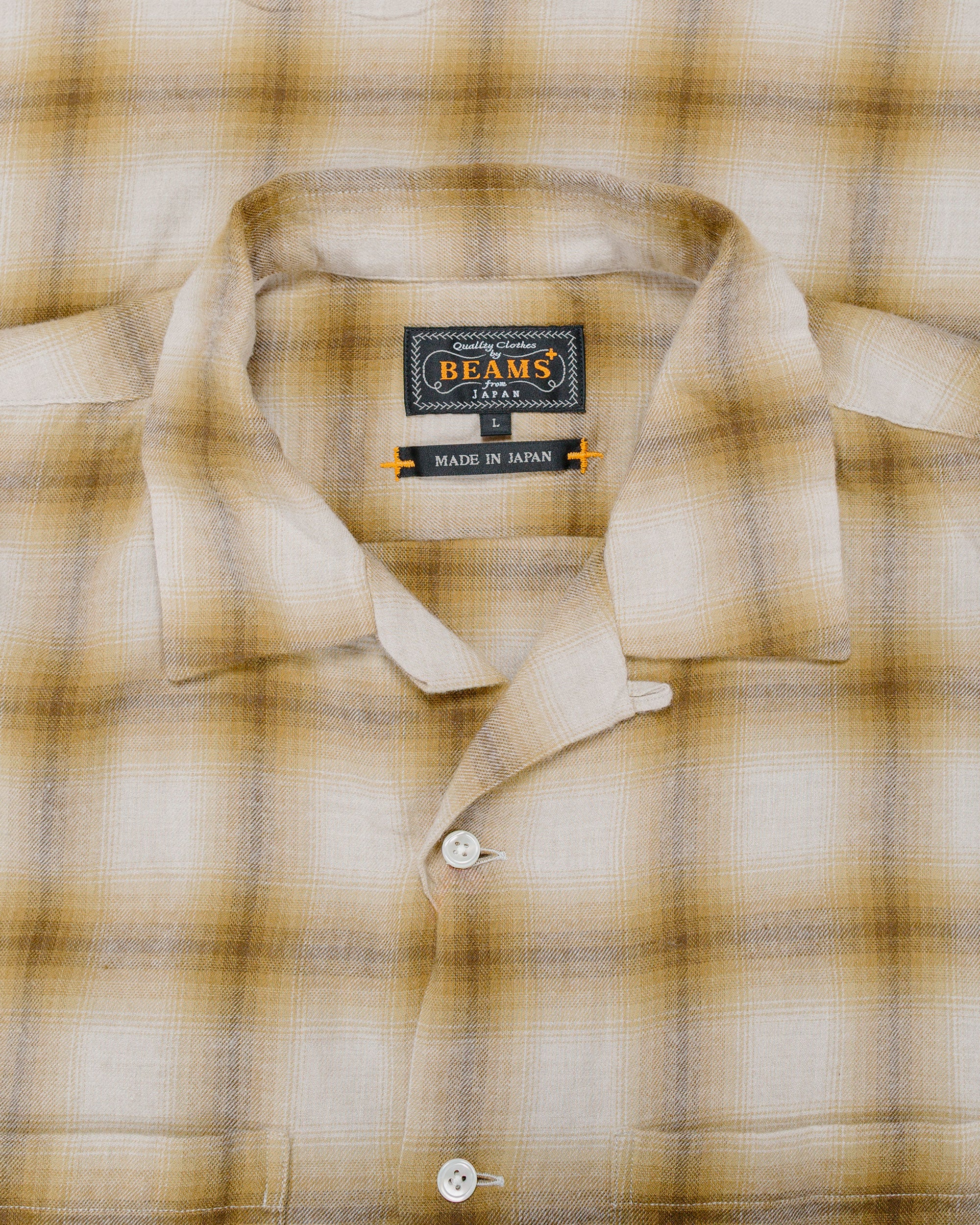 156-beams-plus-open-collar-ombre-brown-5.jpg Beams Plus Open Collar Ombre Brown
