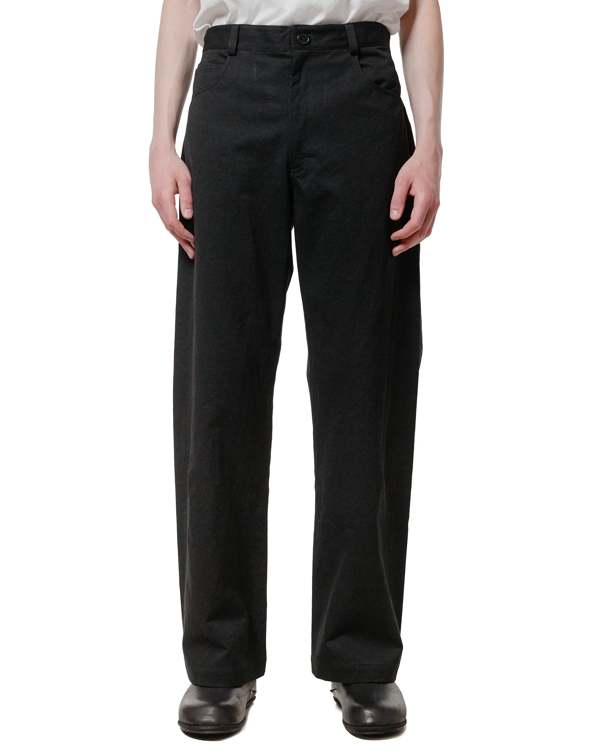 Wanze Darted Straight Leg Pant Washed Cotton Black