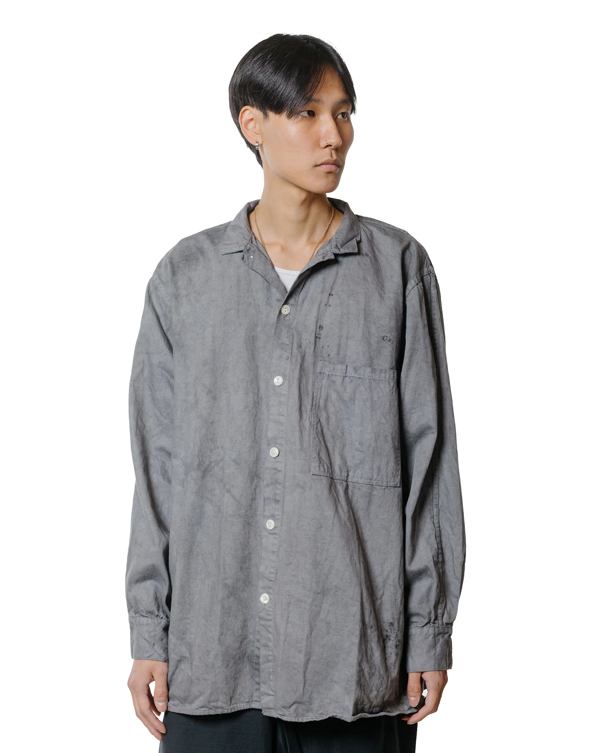Tender Type 471 Plastron Shirt Clean Cotton Drill Chestnut Dyed