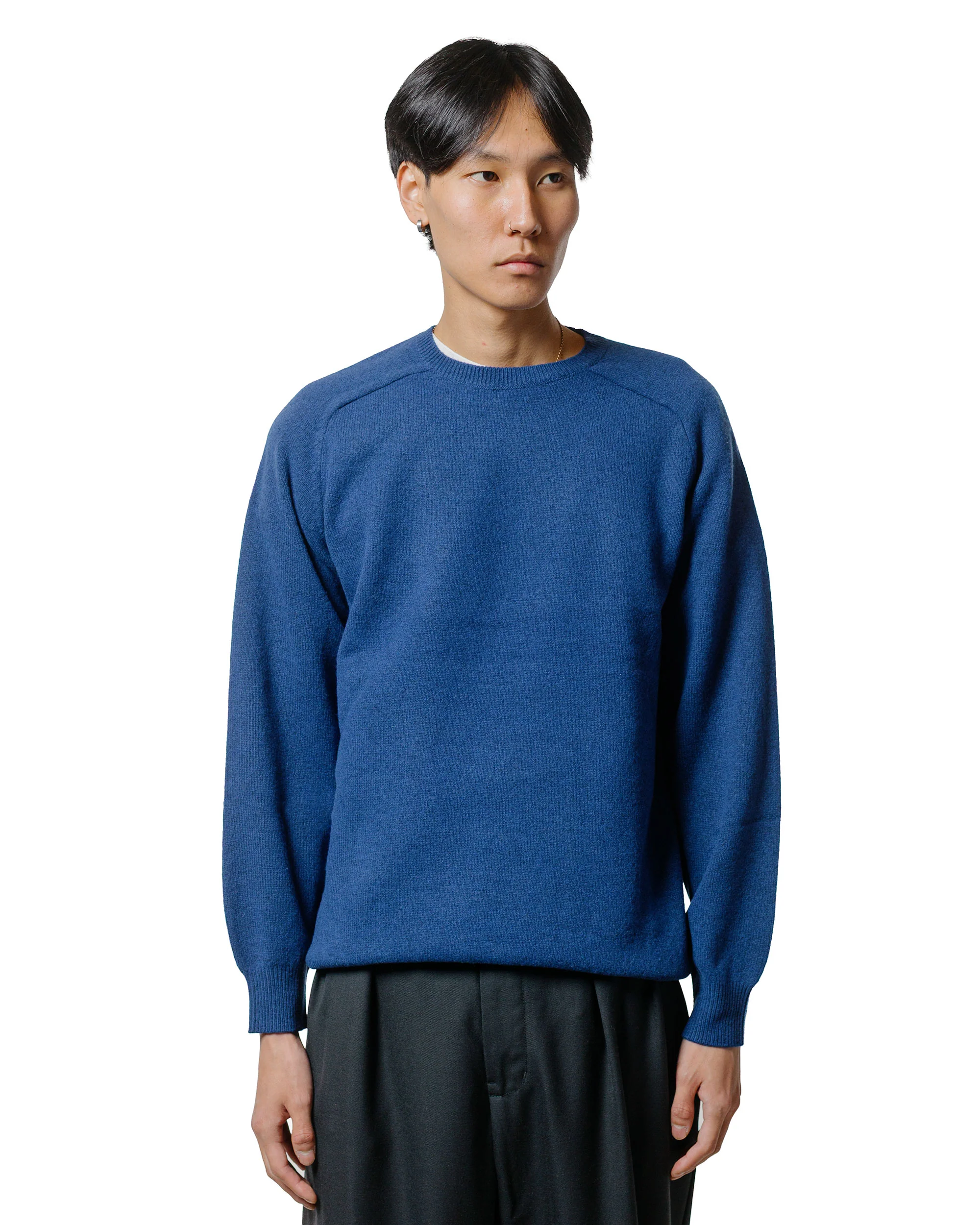 Beams Plus Crew 9G Blue