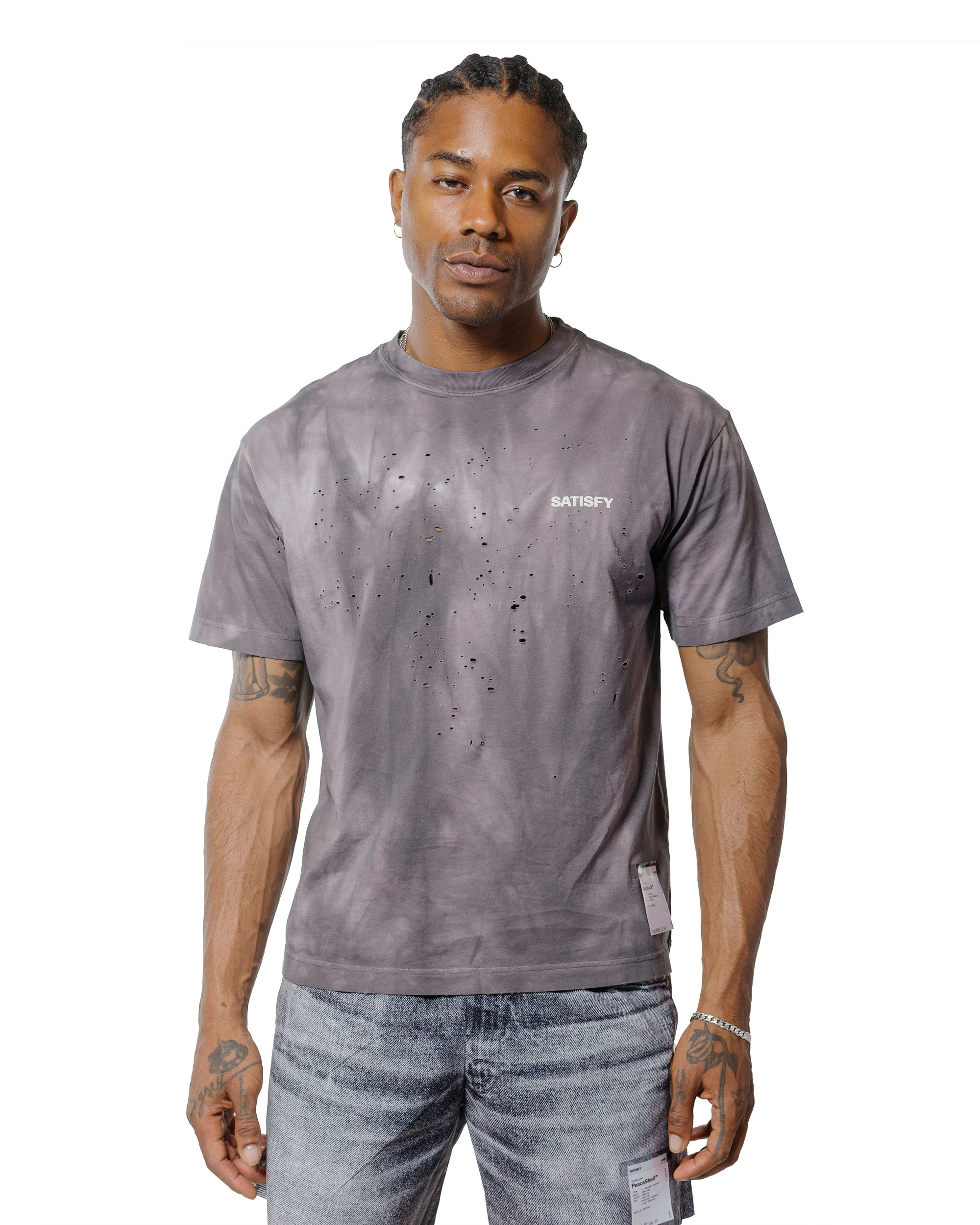 SATISFY MothTech T-Shirt Sun Bleached Shark