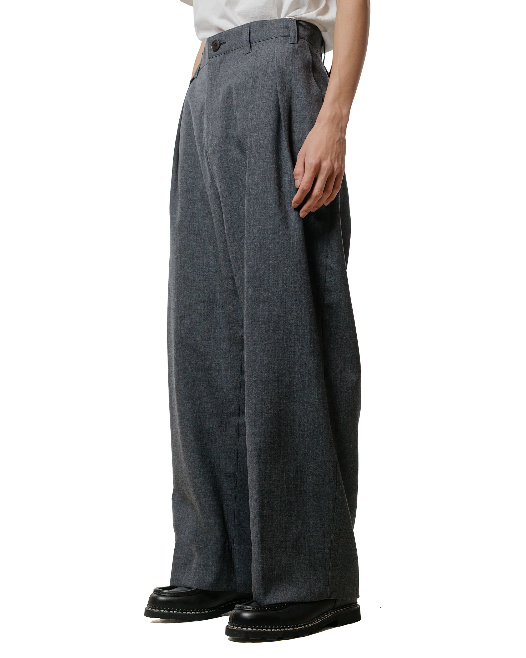 Beams Plus Studio Nicholson Alvy Double Pleat Pant Charcoal