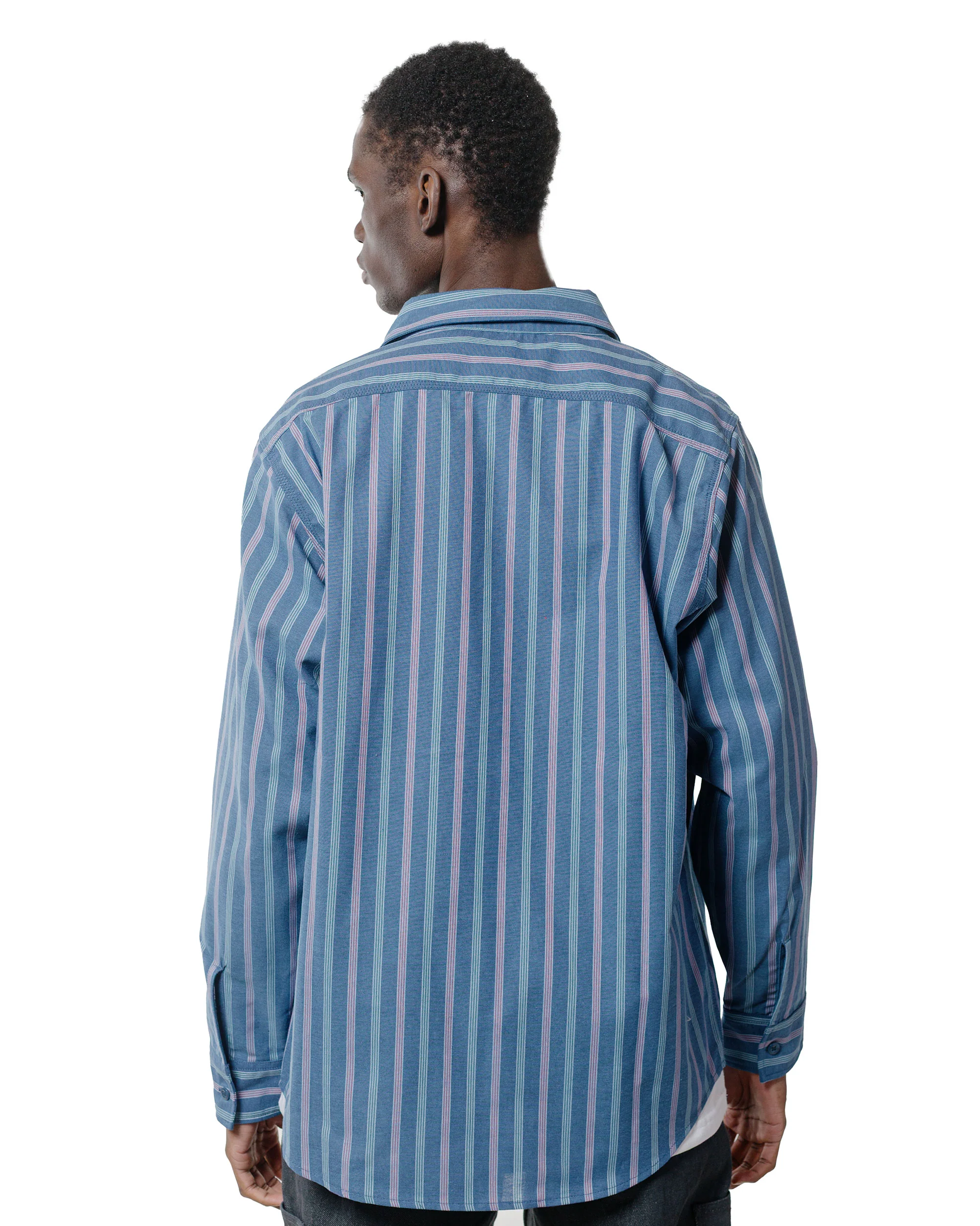 2155-randy-s-garments-3-pocket-work-shirt-cotton-stripe-jacquard-oxford-cloth-blue-3.webp Randy's Garments 3-Pocket Work Shirt Cotton Stripe Jacquard Oxford Cloth Blue