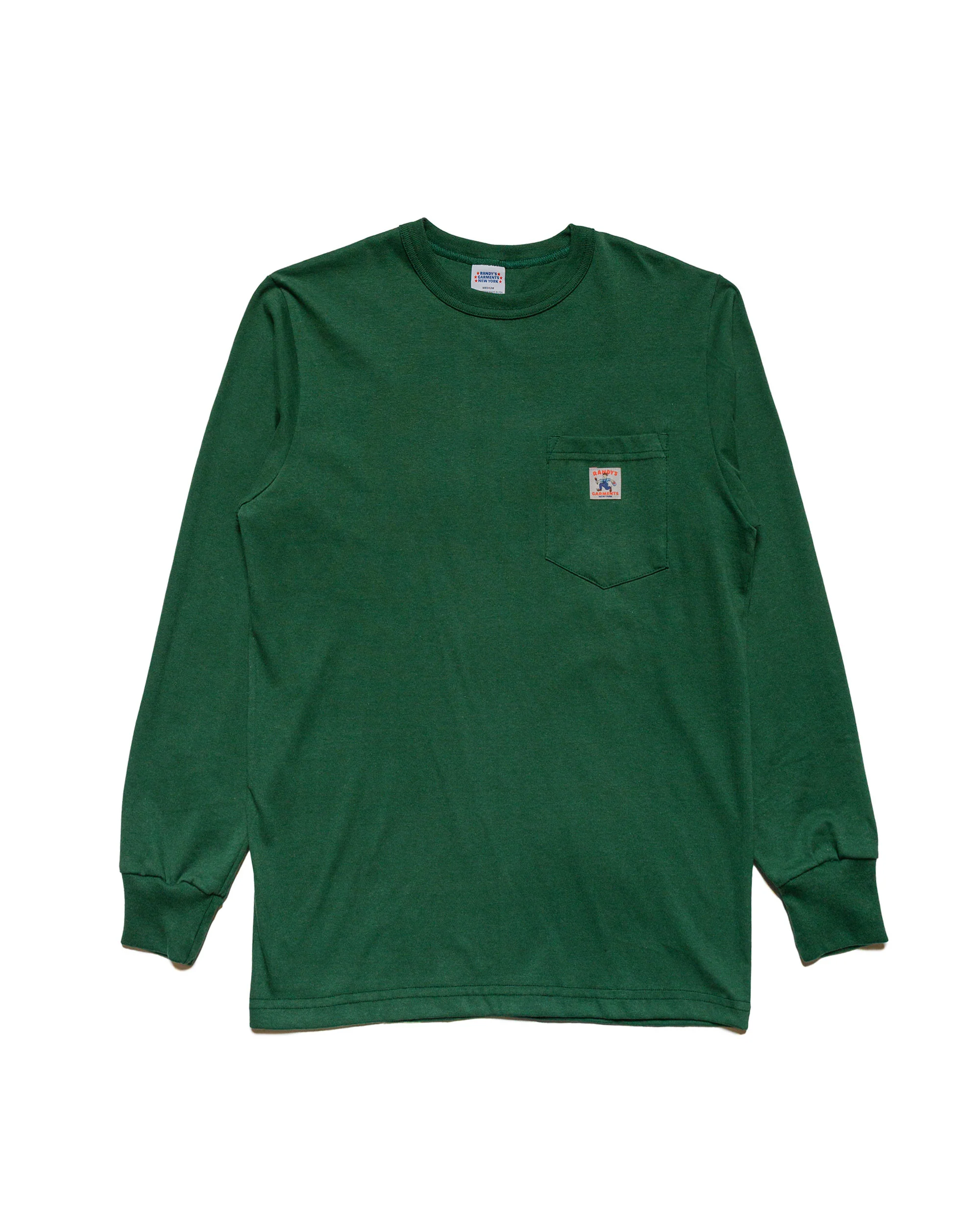 Randy's Garments Long-Sleeve Pocket Tee Dark Green