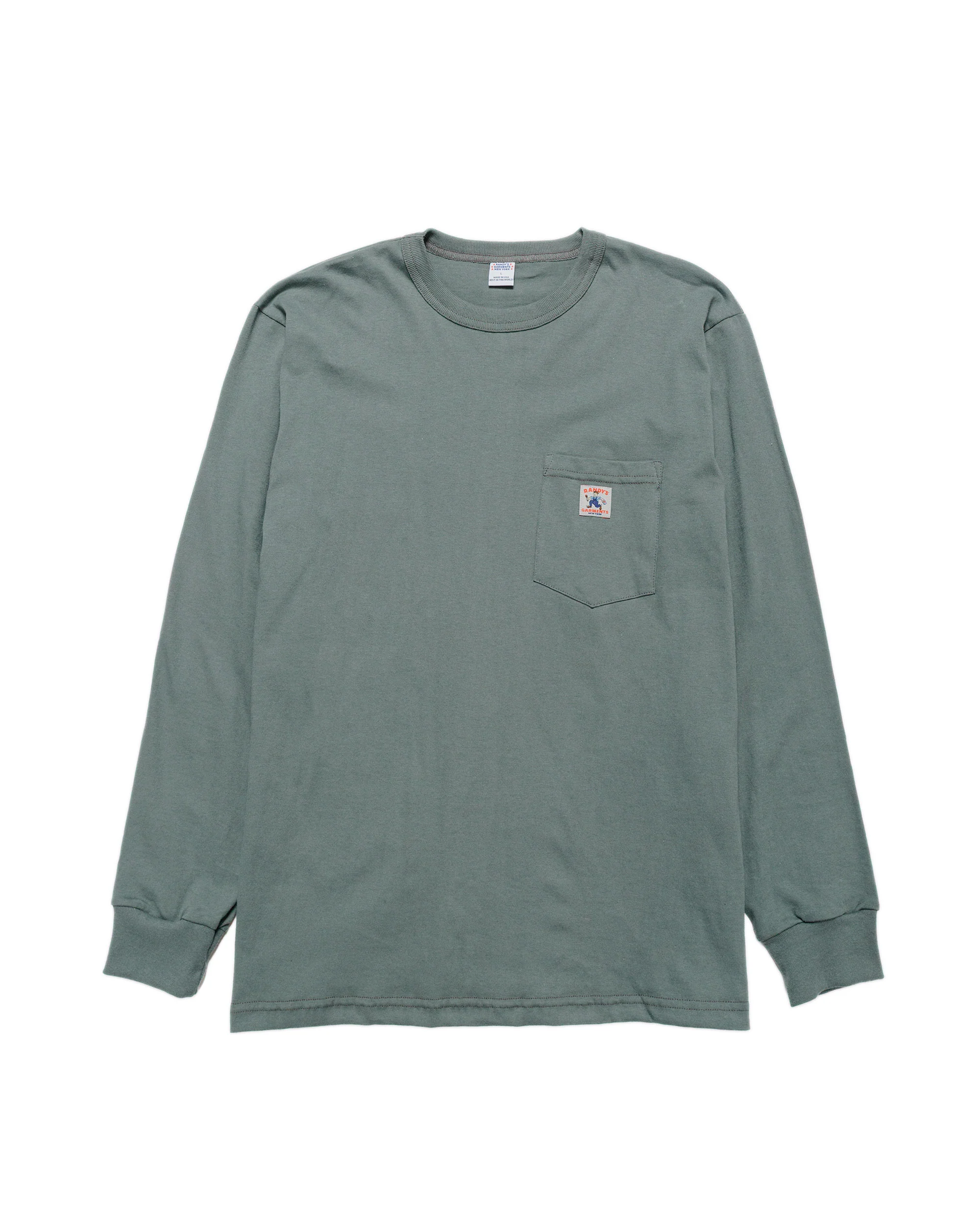 Randy's Garments Long-Sleeve Pocket Tee Light Green