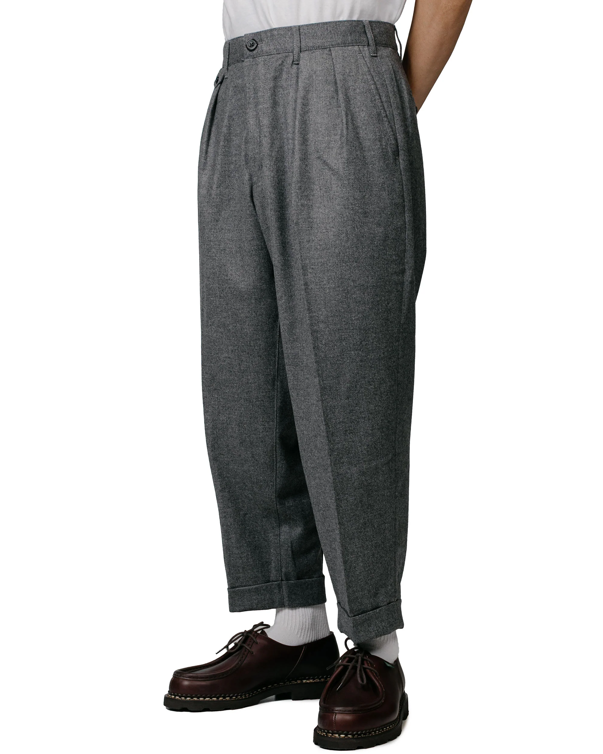 Beams Plus 2Pleats Flannel Grey