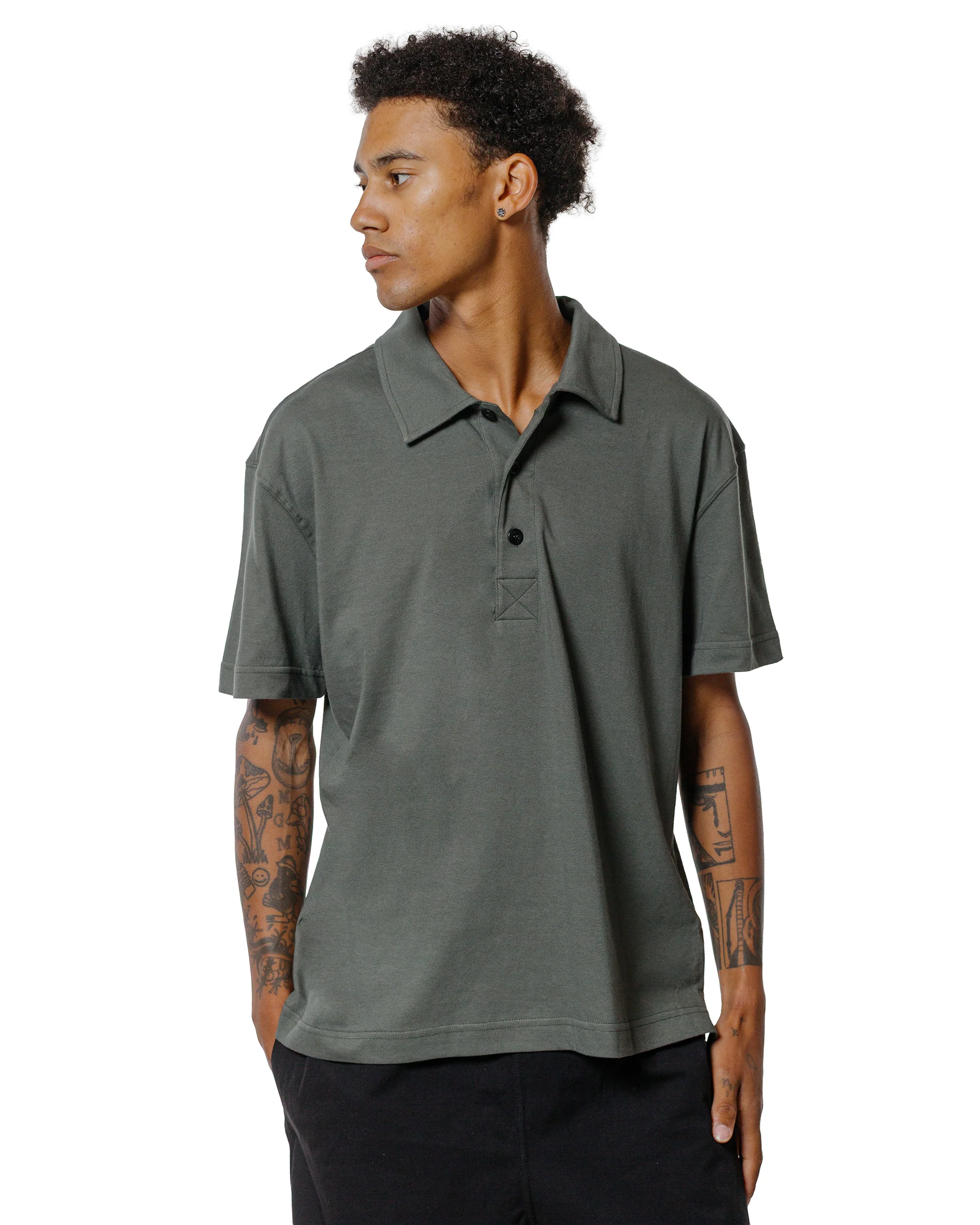Body of Work Opal Short Sleeve Polo Lichen Green