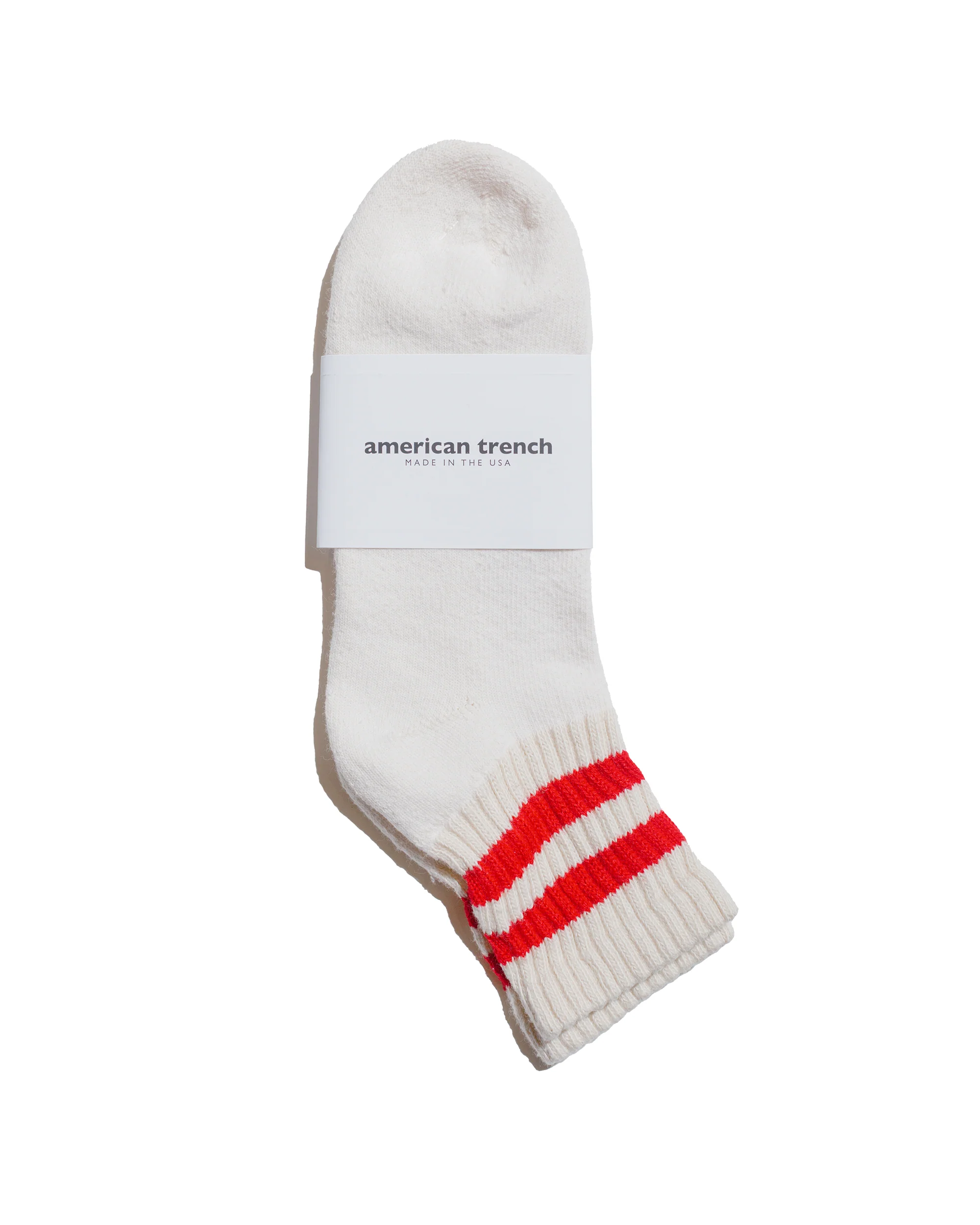 American Trench The Mono Stripe Quarter Crew Red