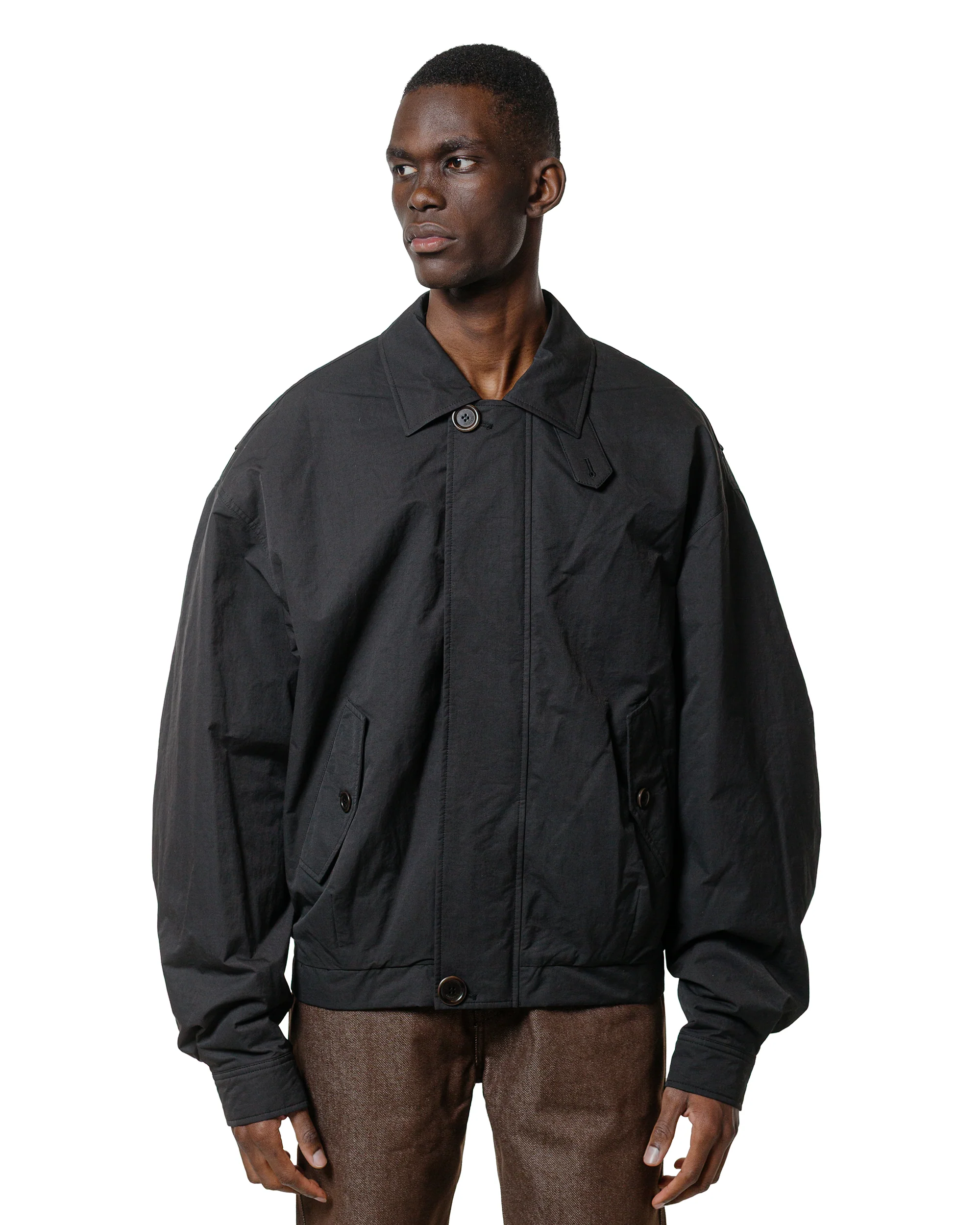 Amomento Padded Cotton Nylon Jumper Black