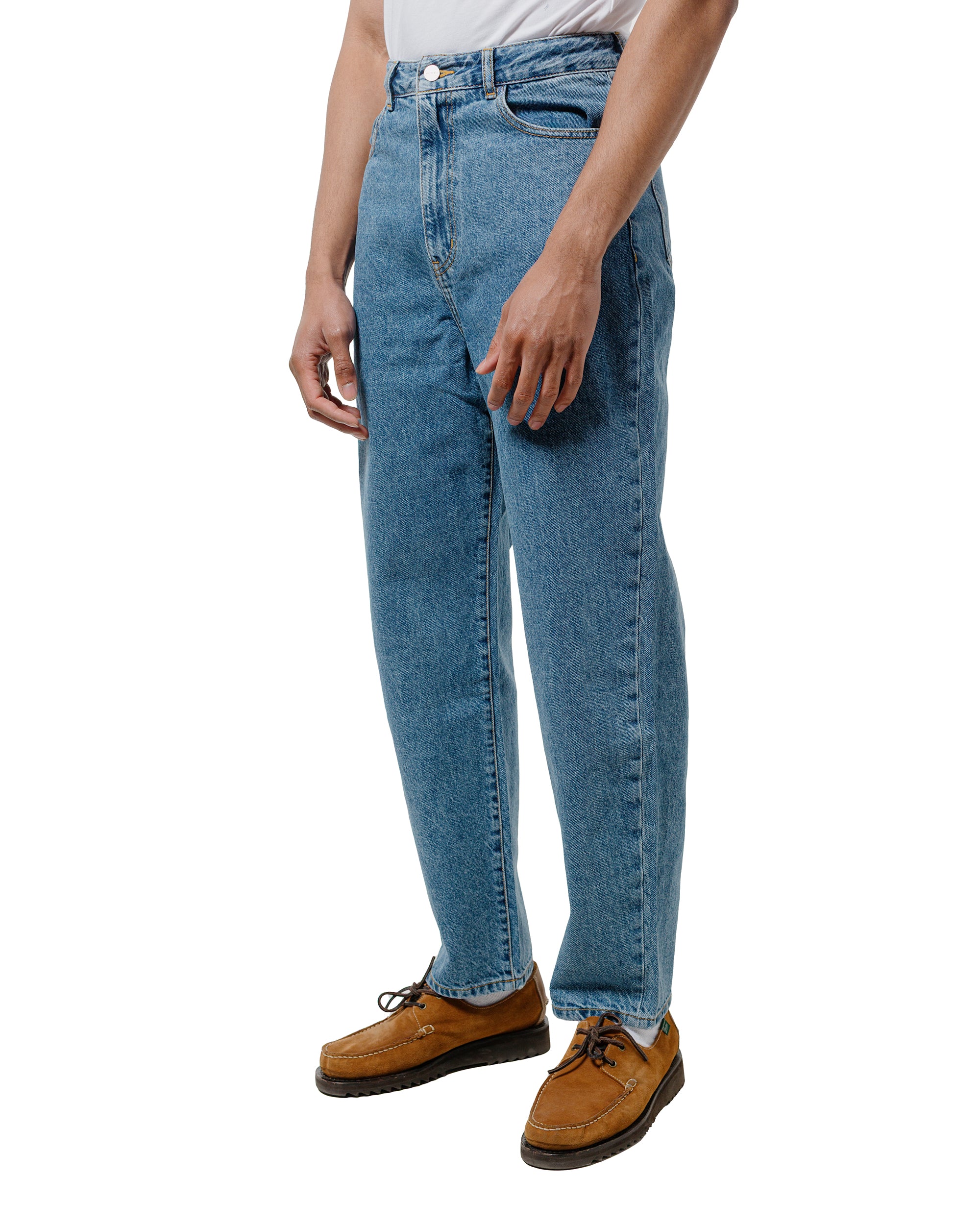 Amomento Men's Recycle Cotton Denim Mid Blue
