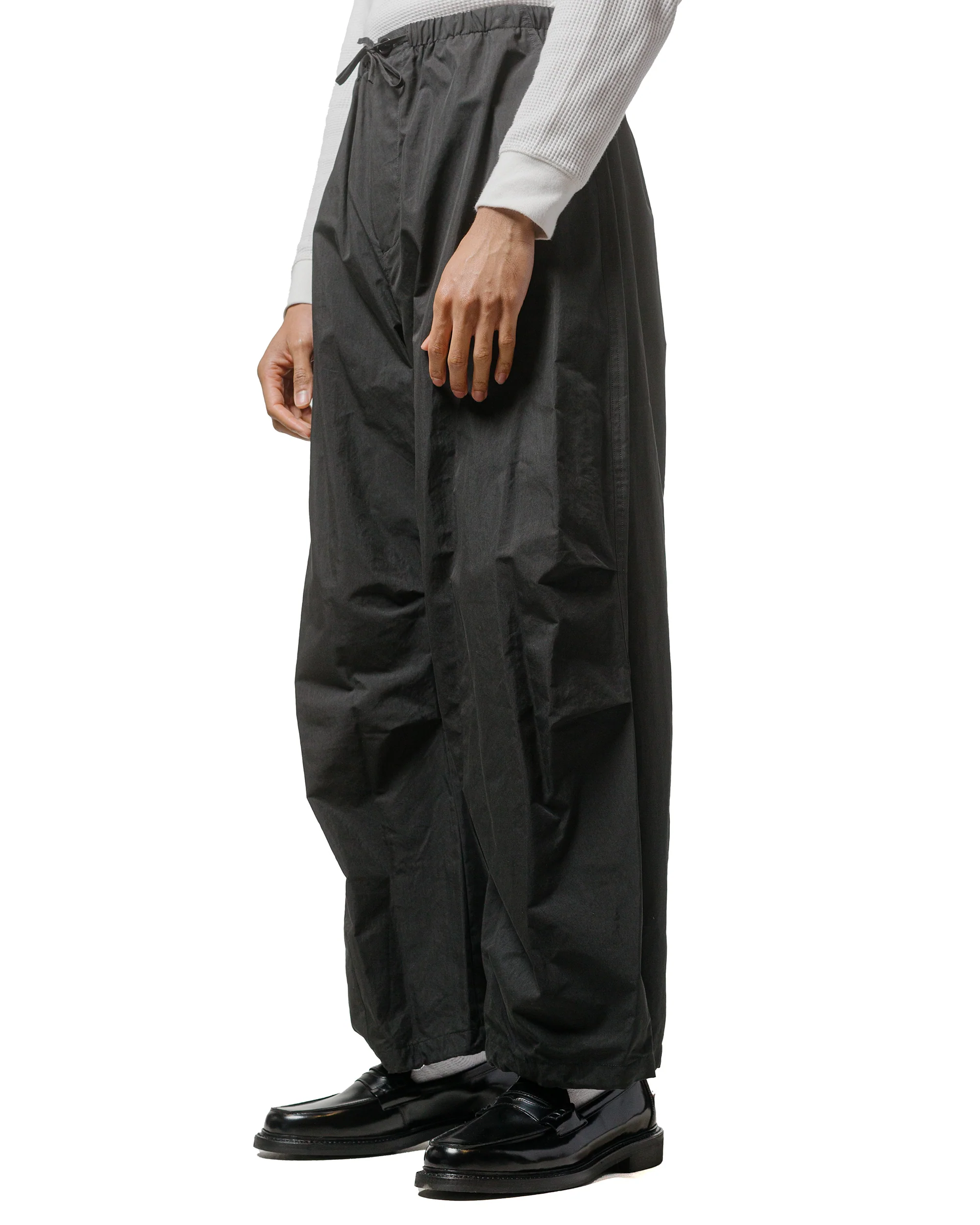 Amomento Drawstring Wide Fatigue Pants Black