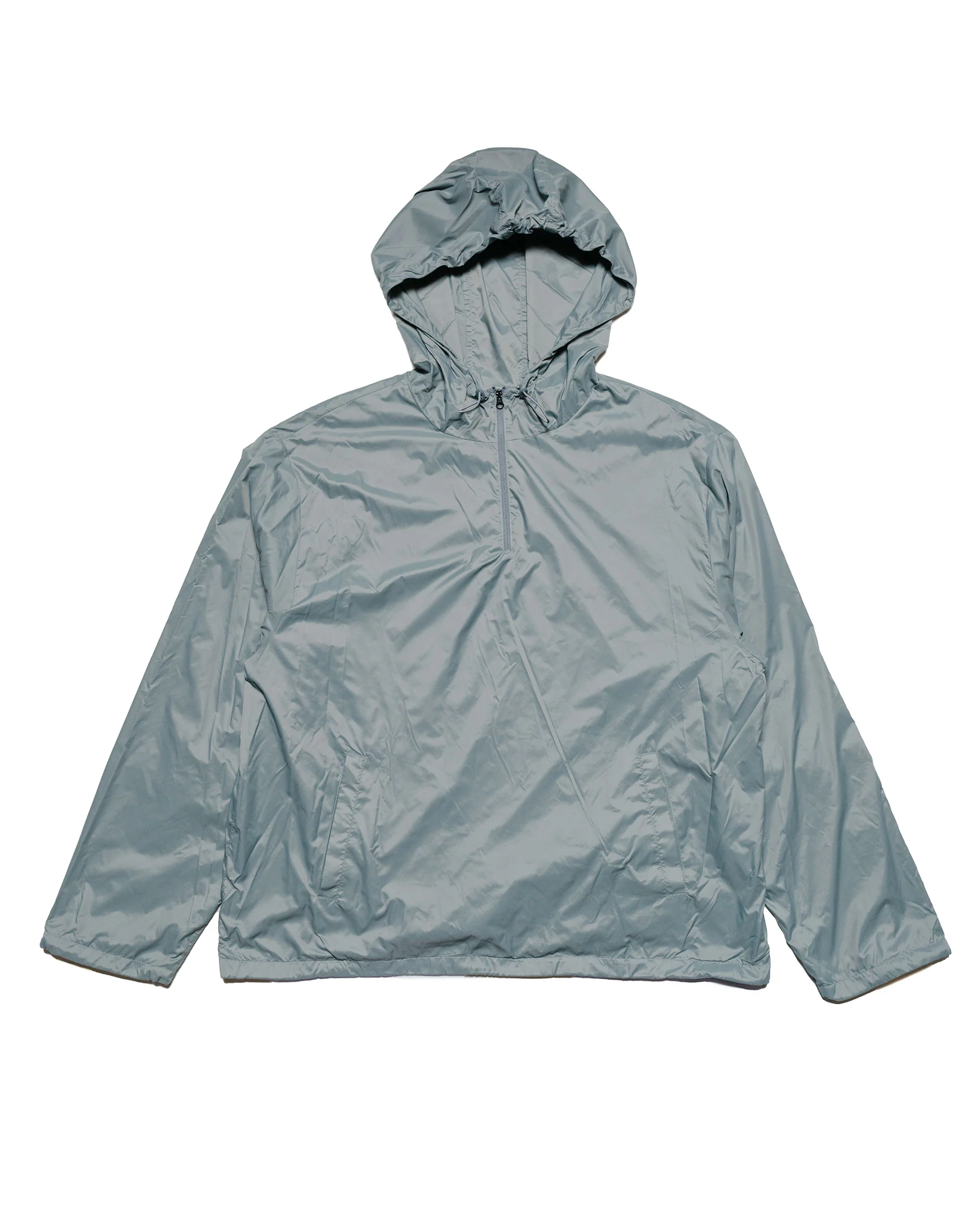 Amomento Glossy Nylon Half Zip-Up Jumper Blue Grey