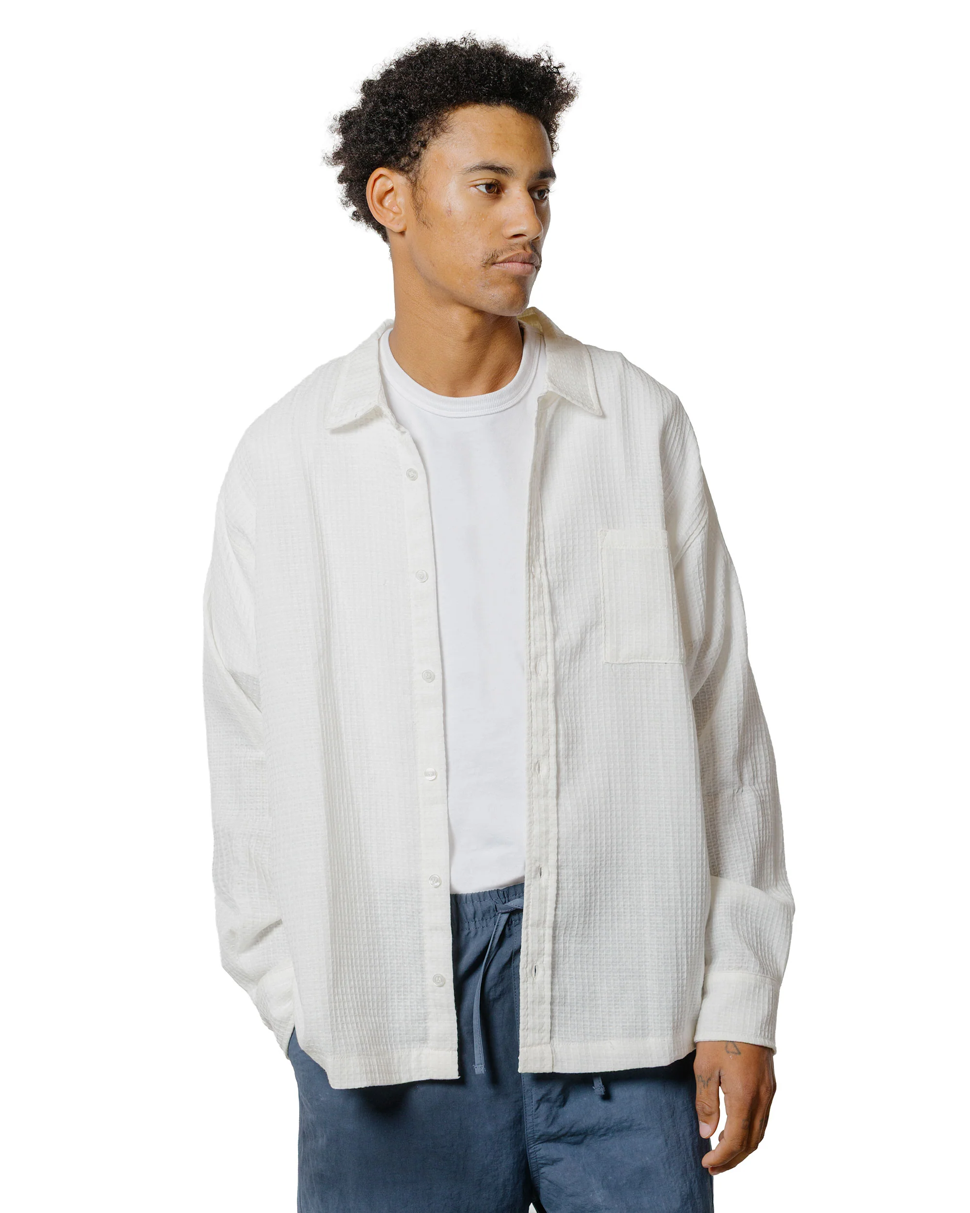 Bather White Waffle Leisure Shirt