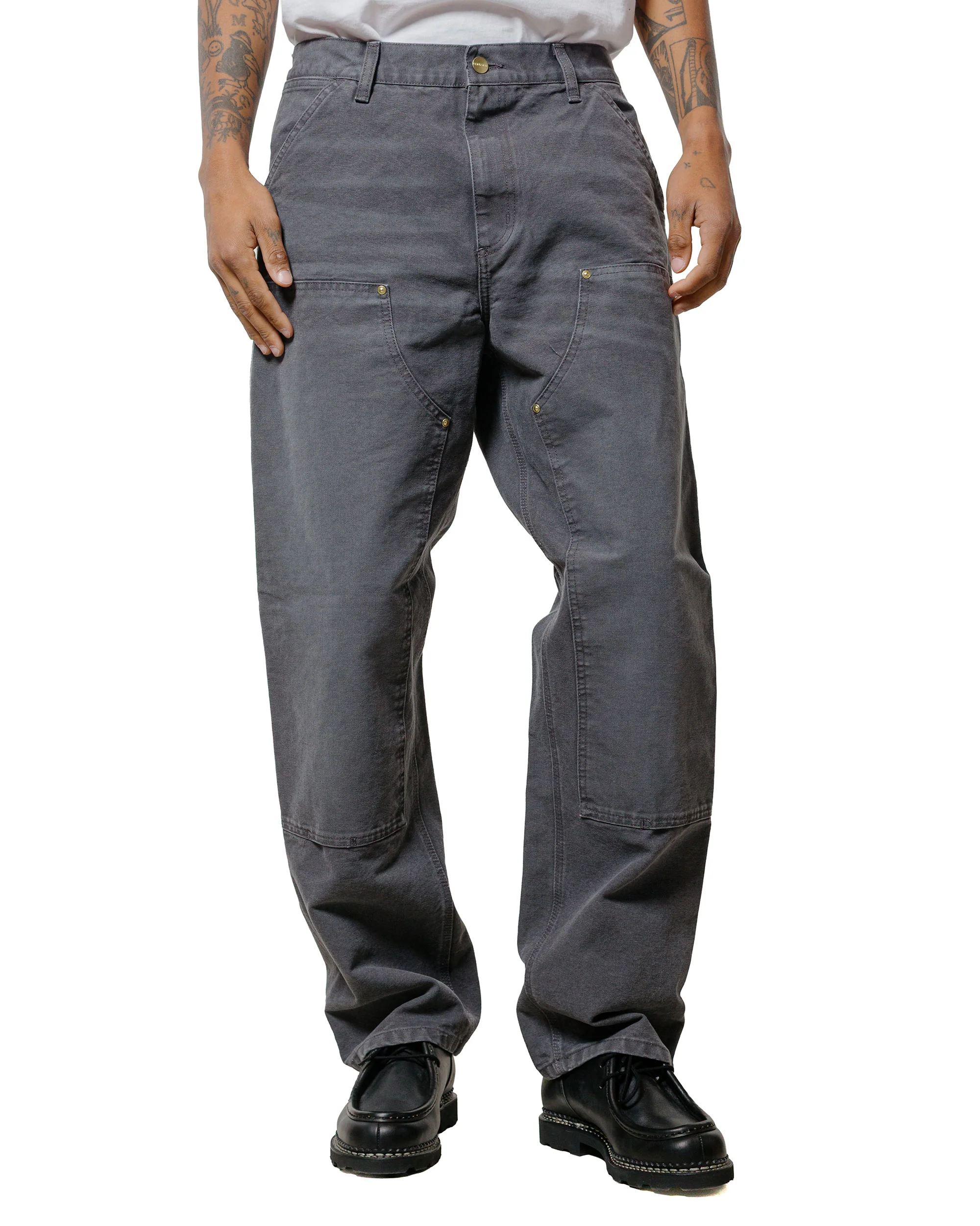 Carhartt W.I.P. Double Knee Pant Graphite Stone Canvas
