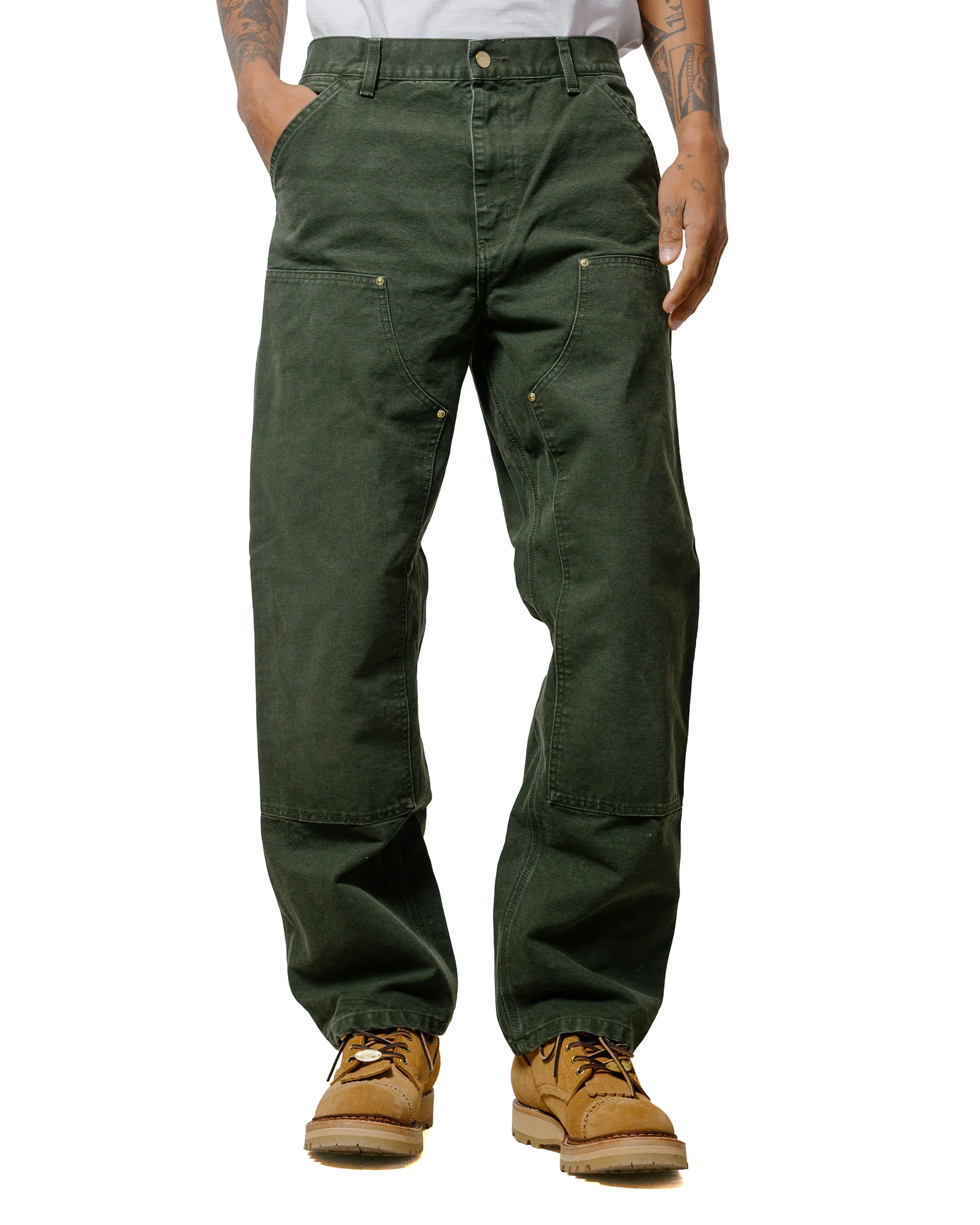 Carhartt W.I.P. Double Knee Pant Olive Stone Canvas