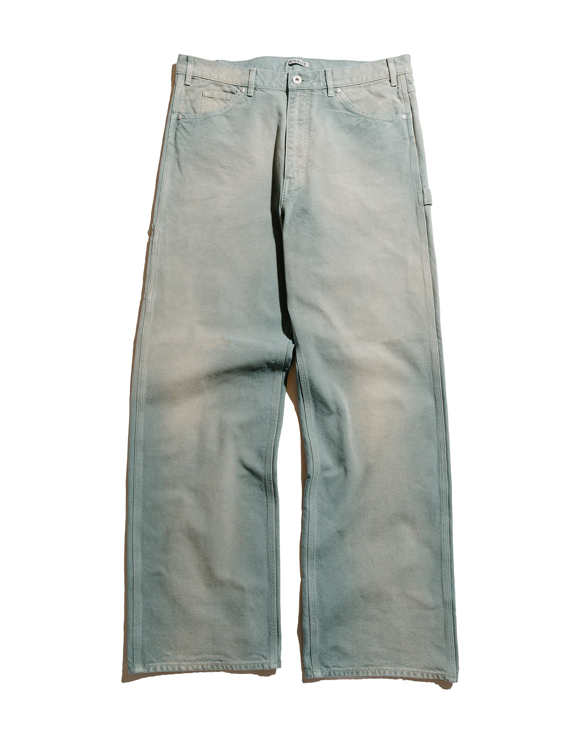 Auralee Organic Cotton Duck Pants Ash Green
