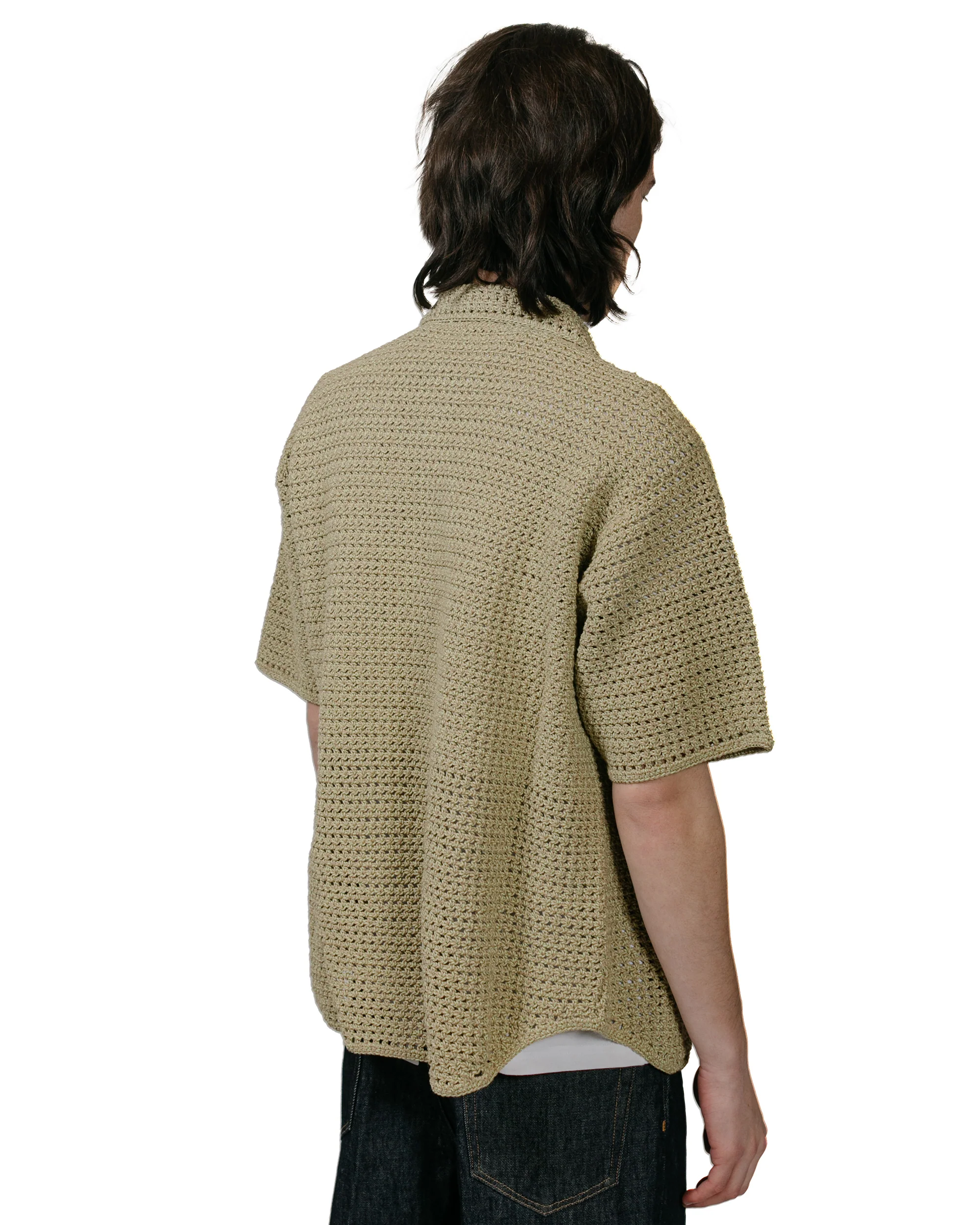 4290-auralee-hand-crochet-knit-half-sleeved-shirt-khaki-beige-3.webp Auralee Hand Crochet Knit Half Sleeved Shirt Khaki Beige