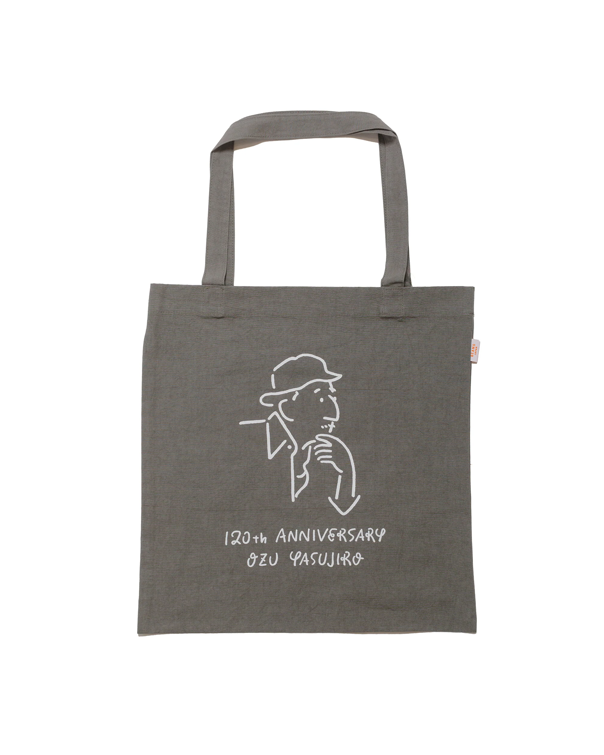 Beams Japan Yasujiro Ozu Anniversary Logo Tote Bag Charcoal