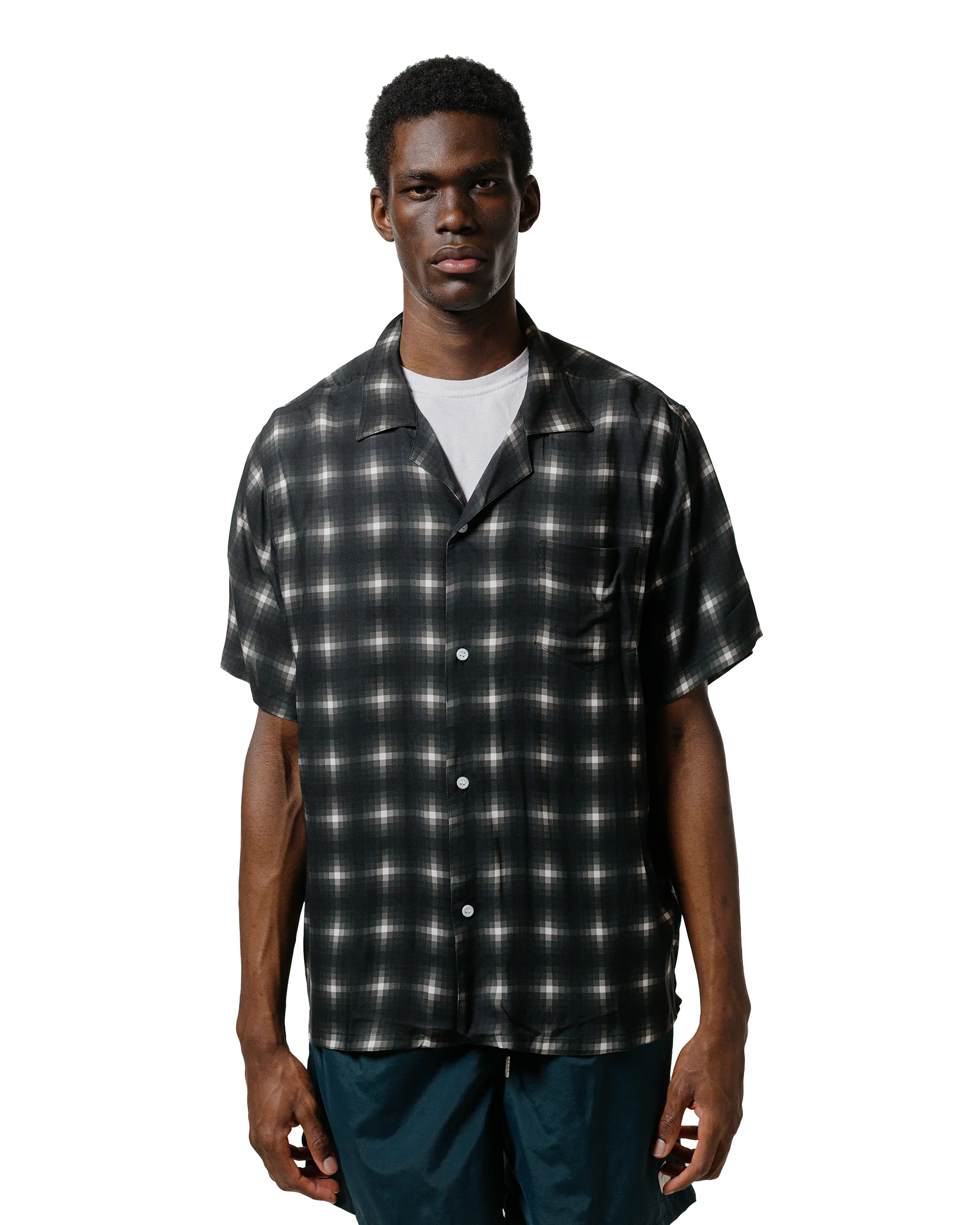 Bather Onyx Digi Plaid Camp Shirt