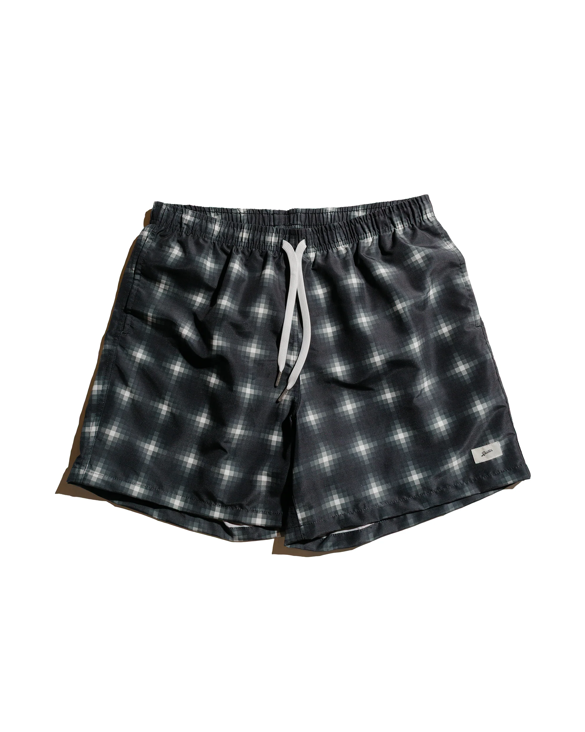Bather Onyx Digi Plaid Swim Trunk