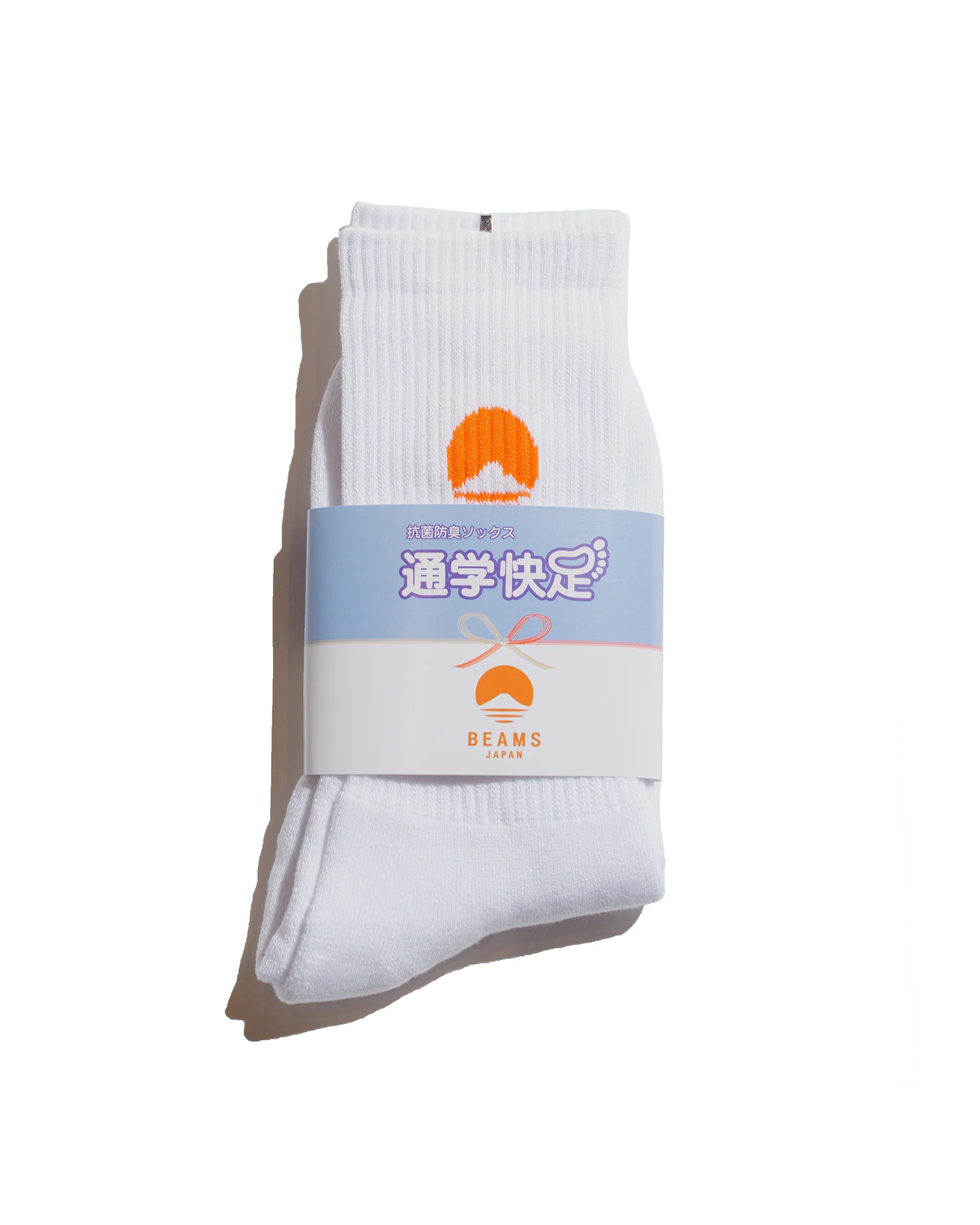 Beams Japan Logo Socks White/Orange
