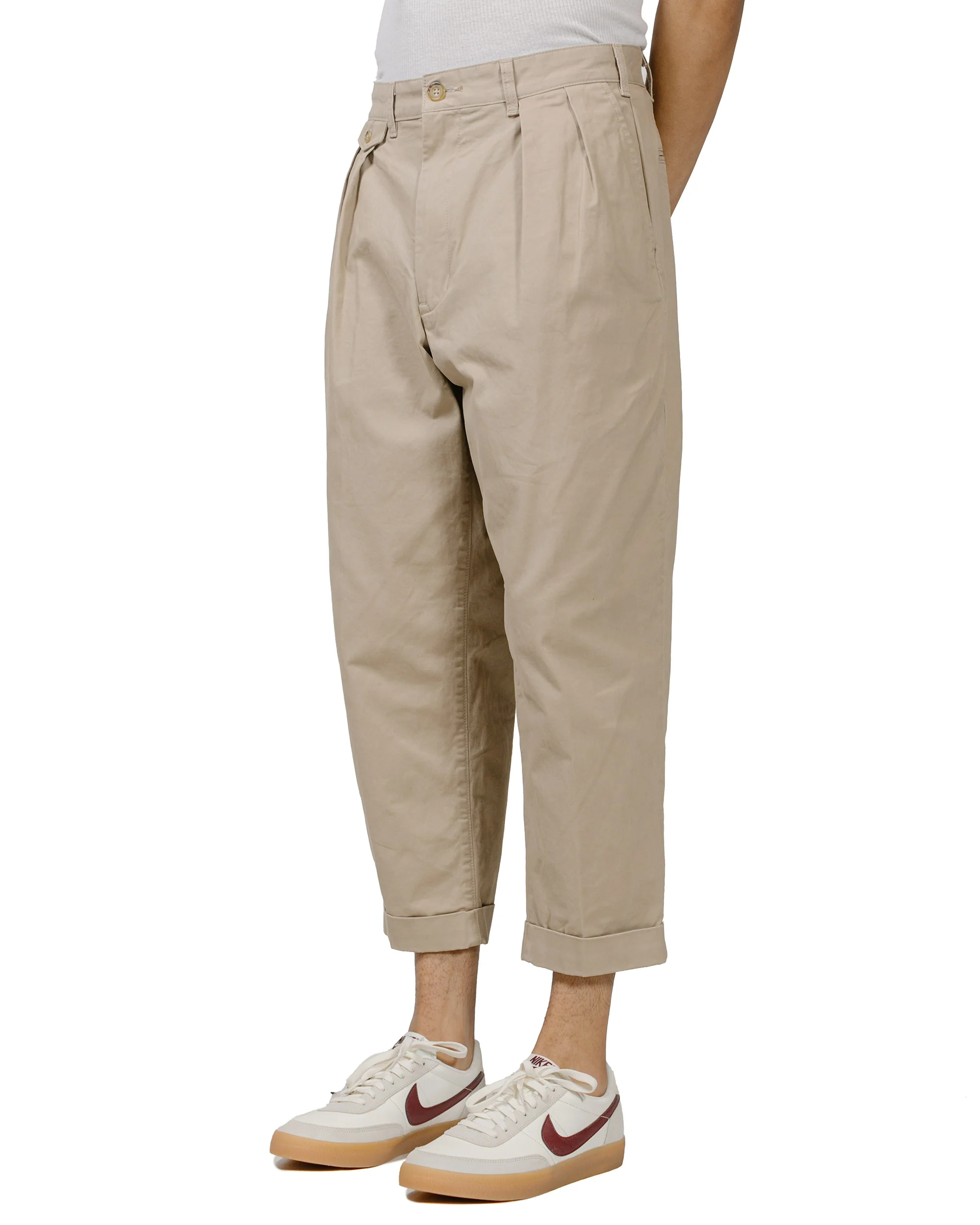 Beams Plus 2Pleats Twill Khaki