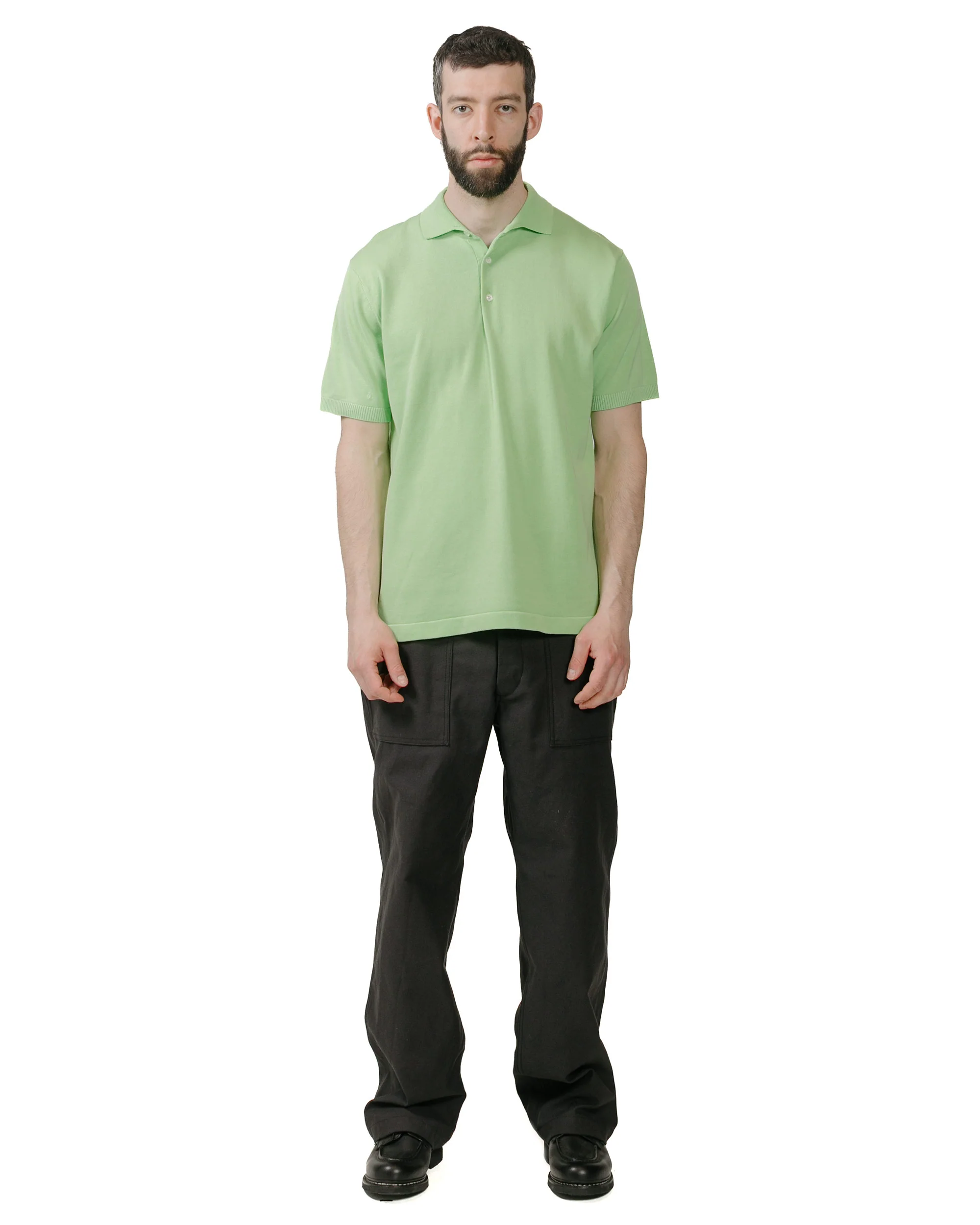 5328-beams-plus-knit-polo-solid-12g-light-green-4.webp Beams Plus Knit Polo Solid 12G Light Green