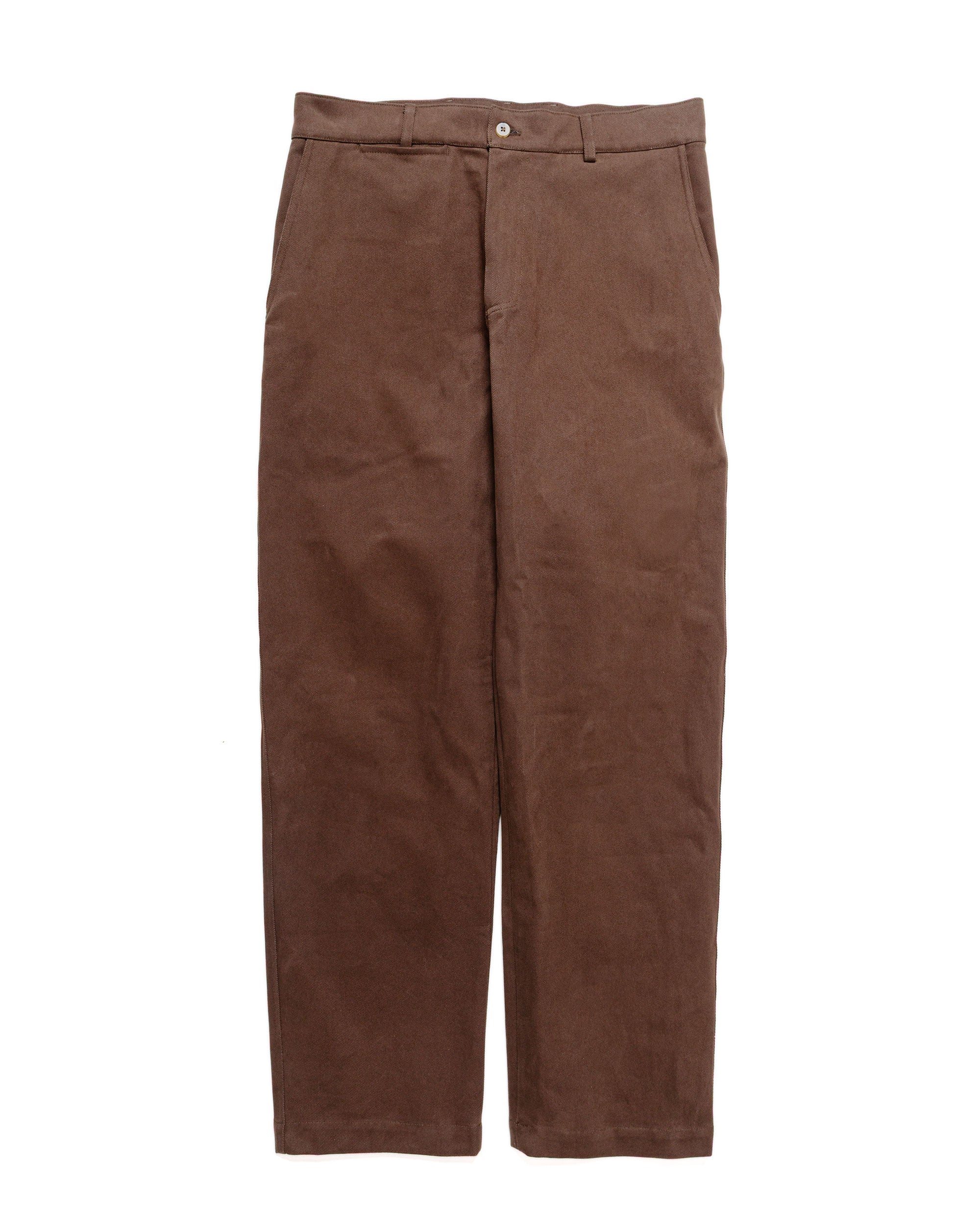 De Bonne Facture Balloon Trousers Heavy Cotton Drill Bark Brown