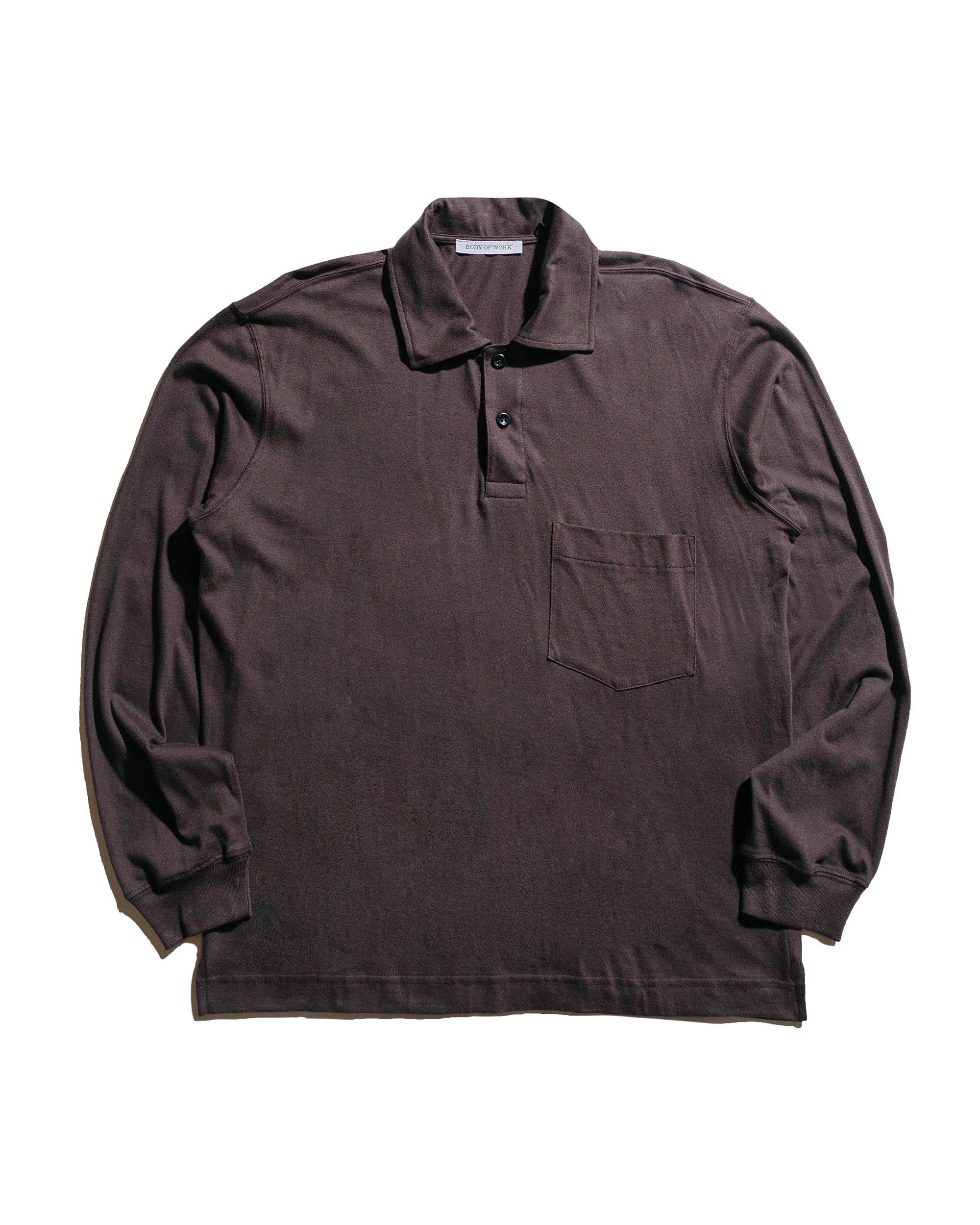 Body of Work Clove Long Sleeve Polo Loam Brown
