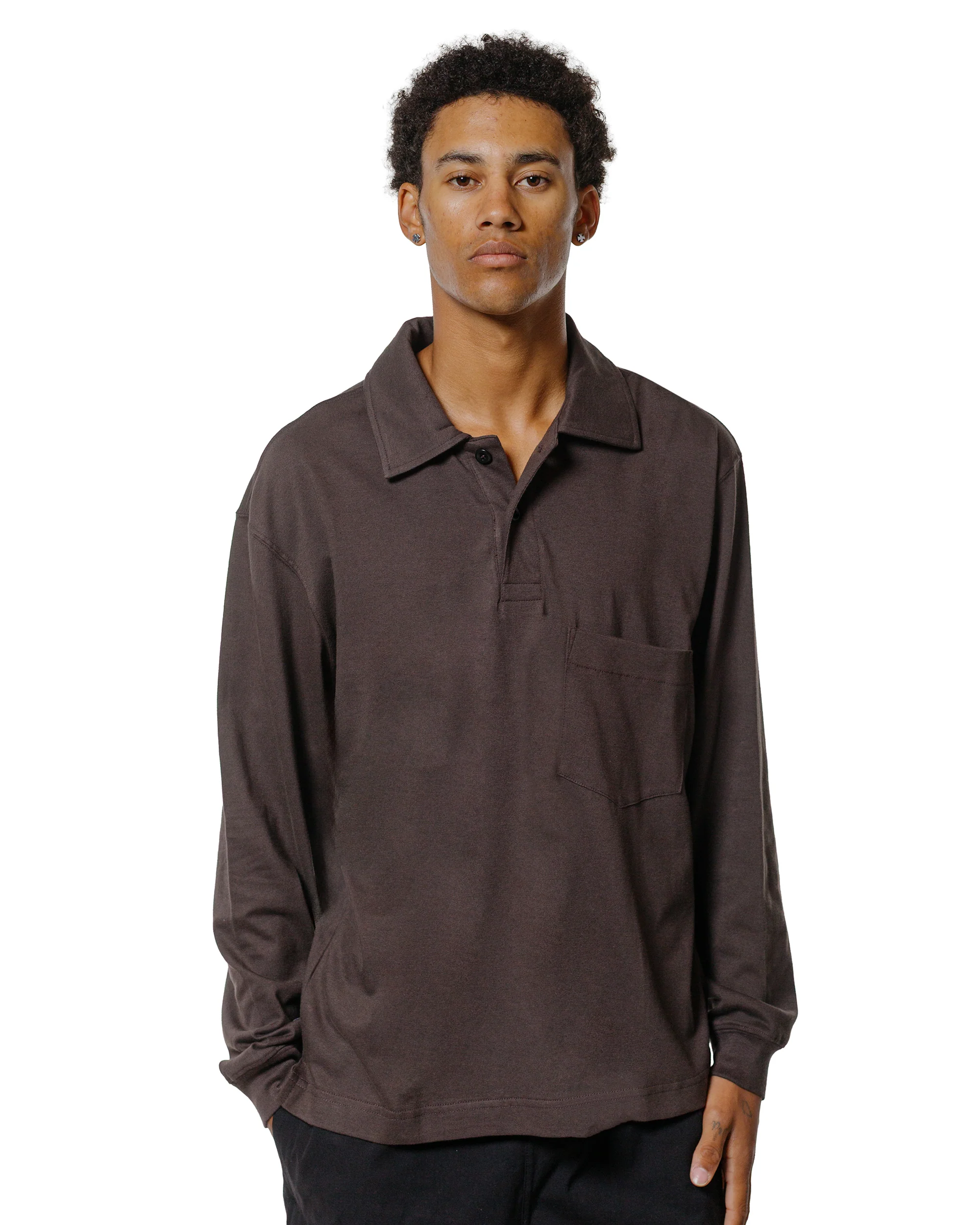 Body of Work Clove Long Sleeve Polo Loam Brown