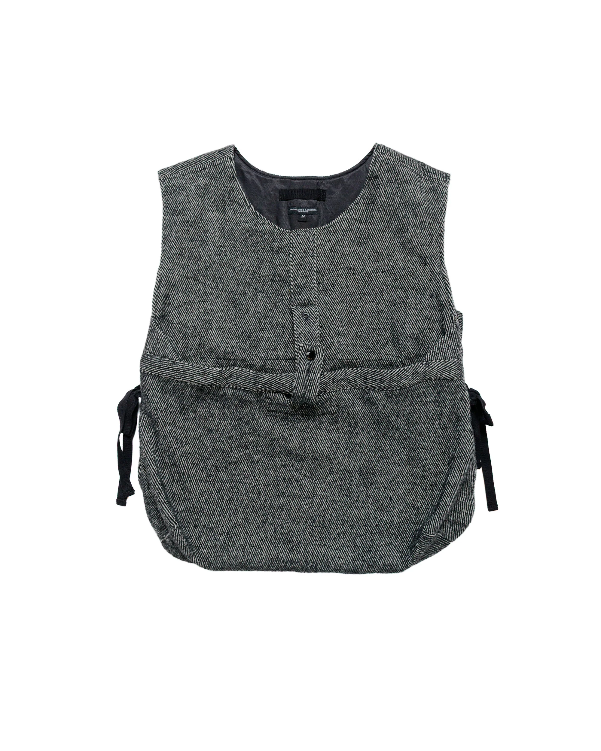 Engineered Garments Newsboy Vest Black Wool Shaggy Twill