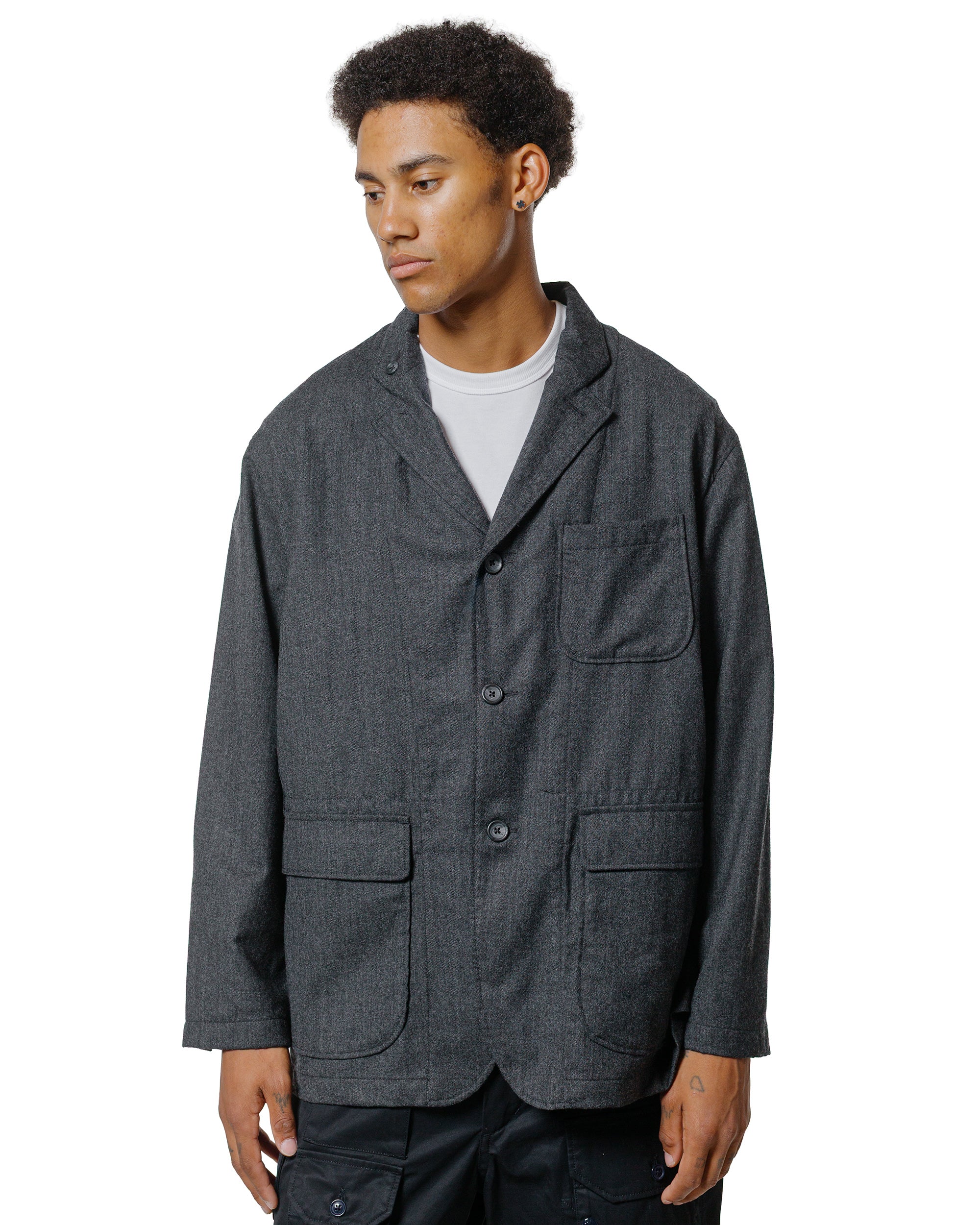 Engineered Garments Loiter Jacket Charcoal High Count Worsted Wool