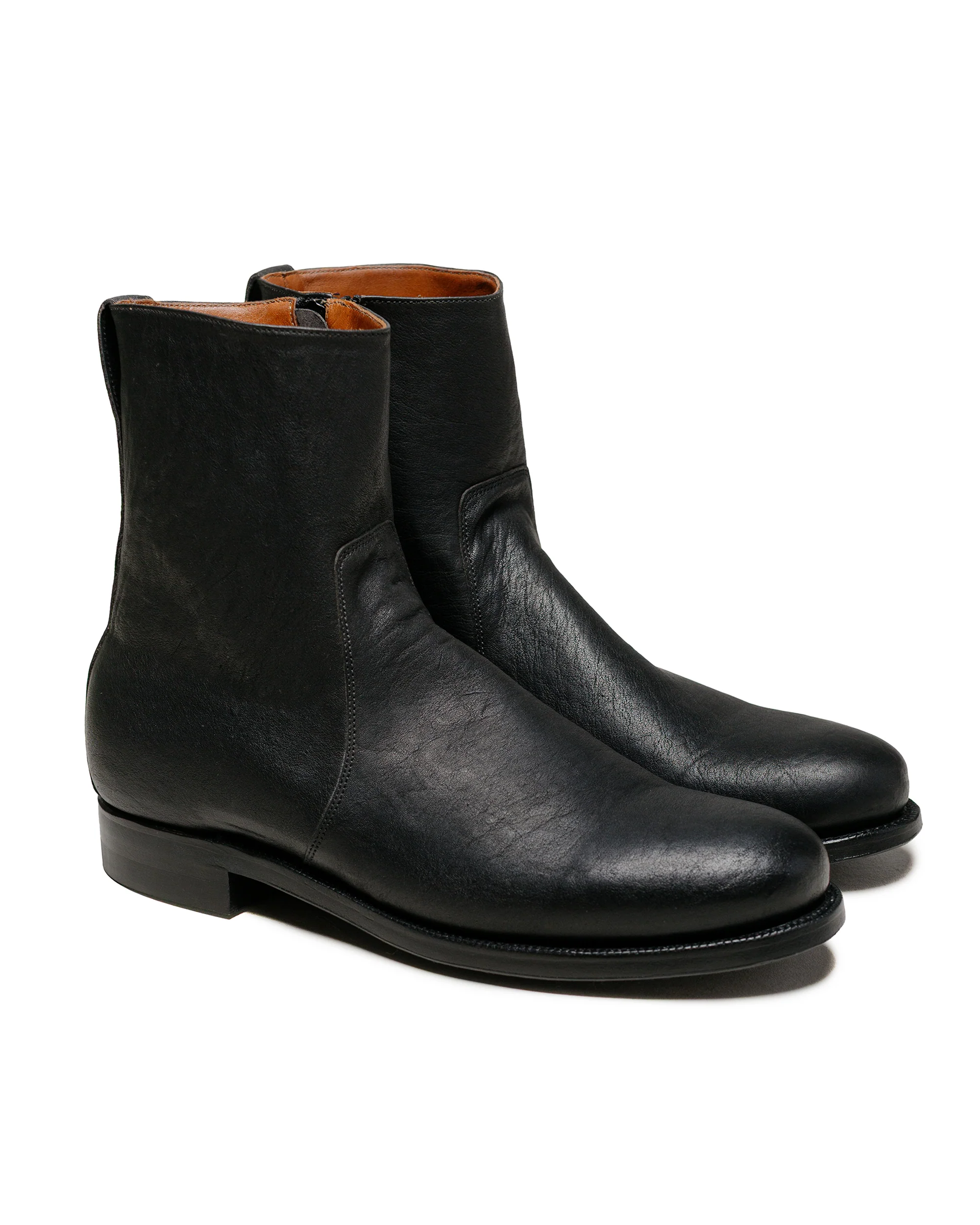 Viberg 2030CH Side Zip Boot Nero Washed Kangaroo