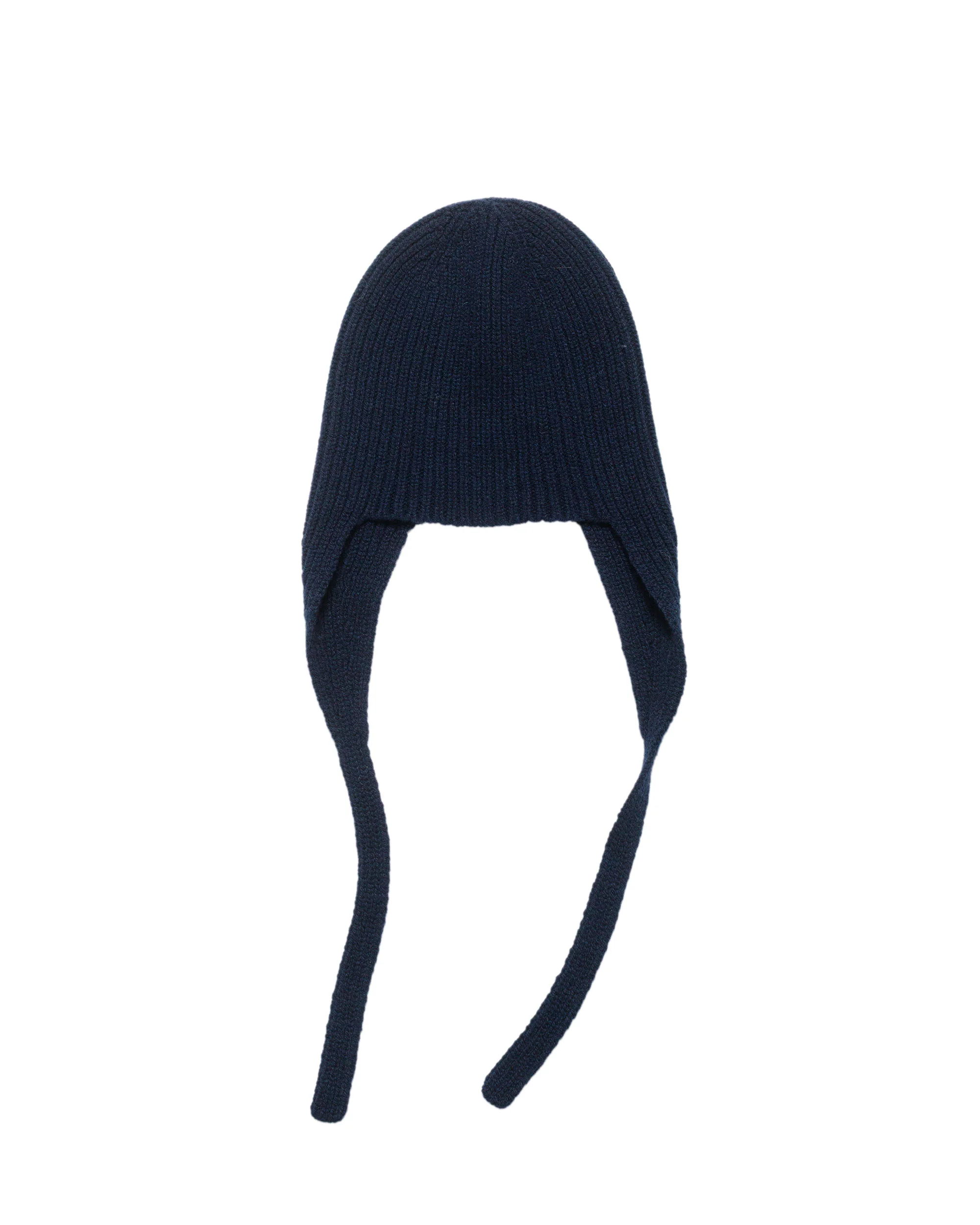 MHL Ear Flap Hat Soft Spun Wool Navy Blue