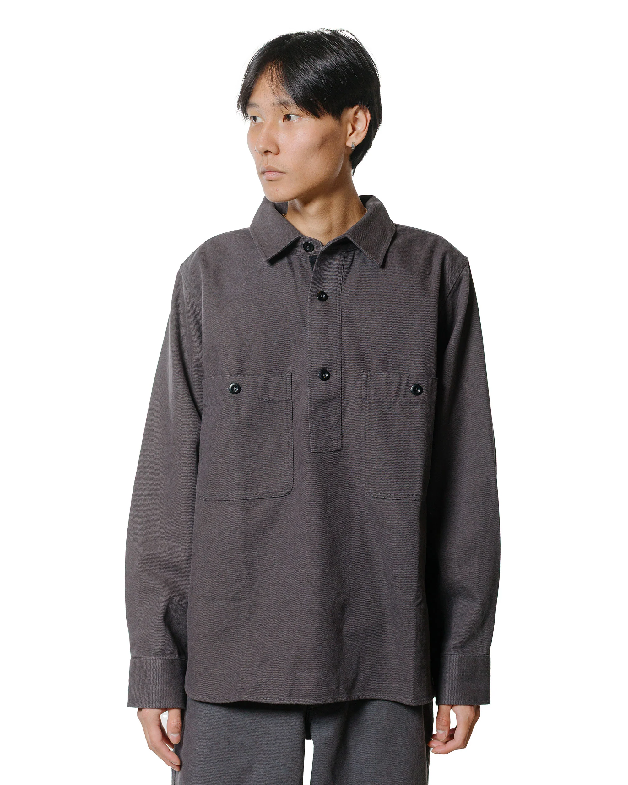 MHL Overhead Shirt Cotton Wool Drill Graphite