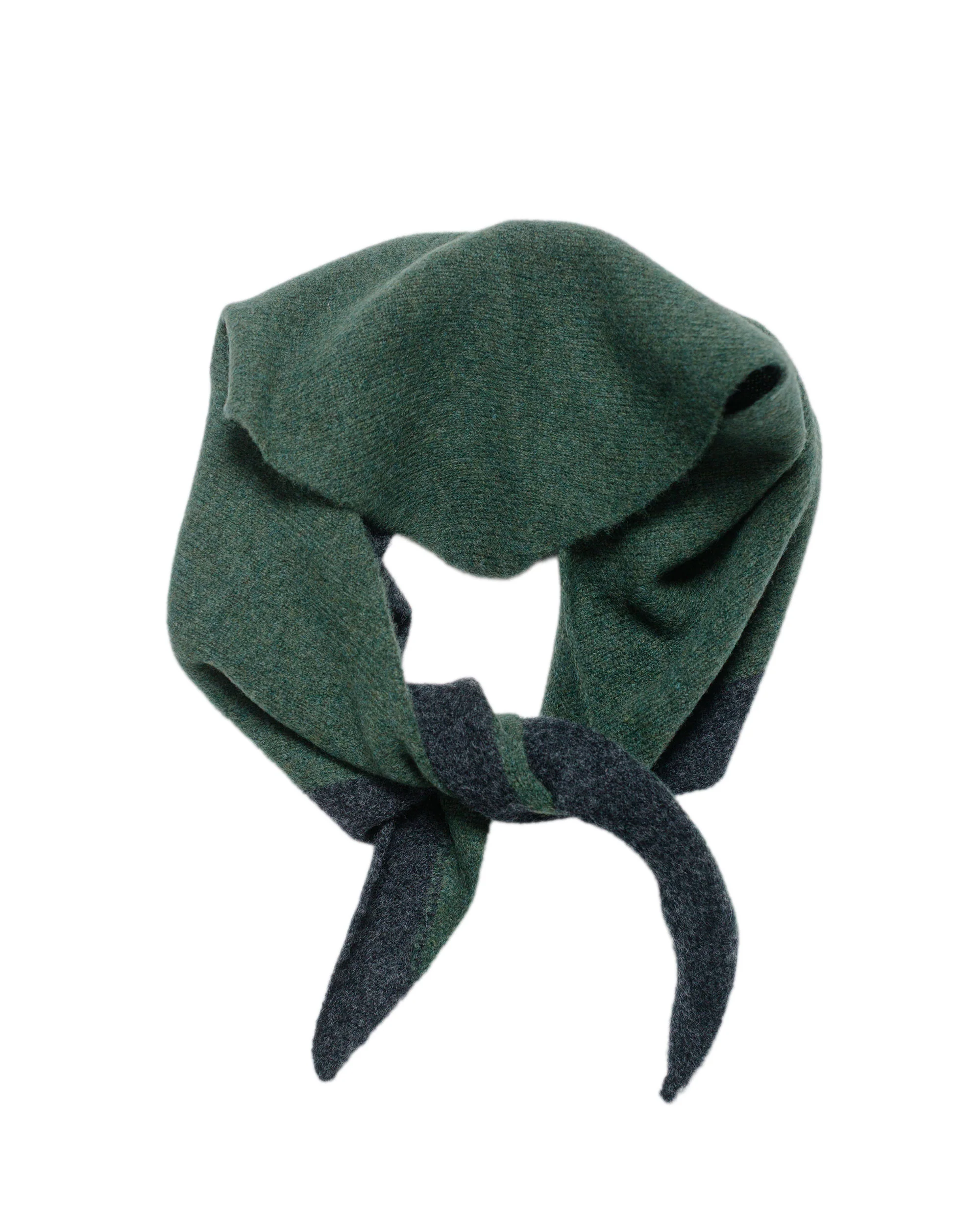 MHL Tipped Scout Scarf Lambswool Green/Charcoal