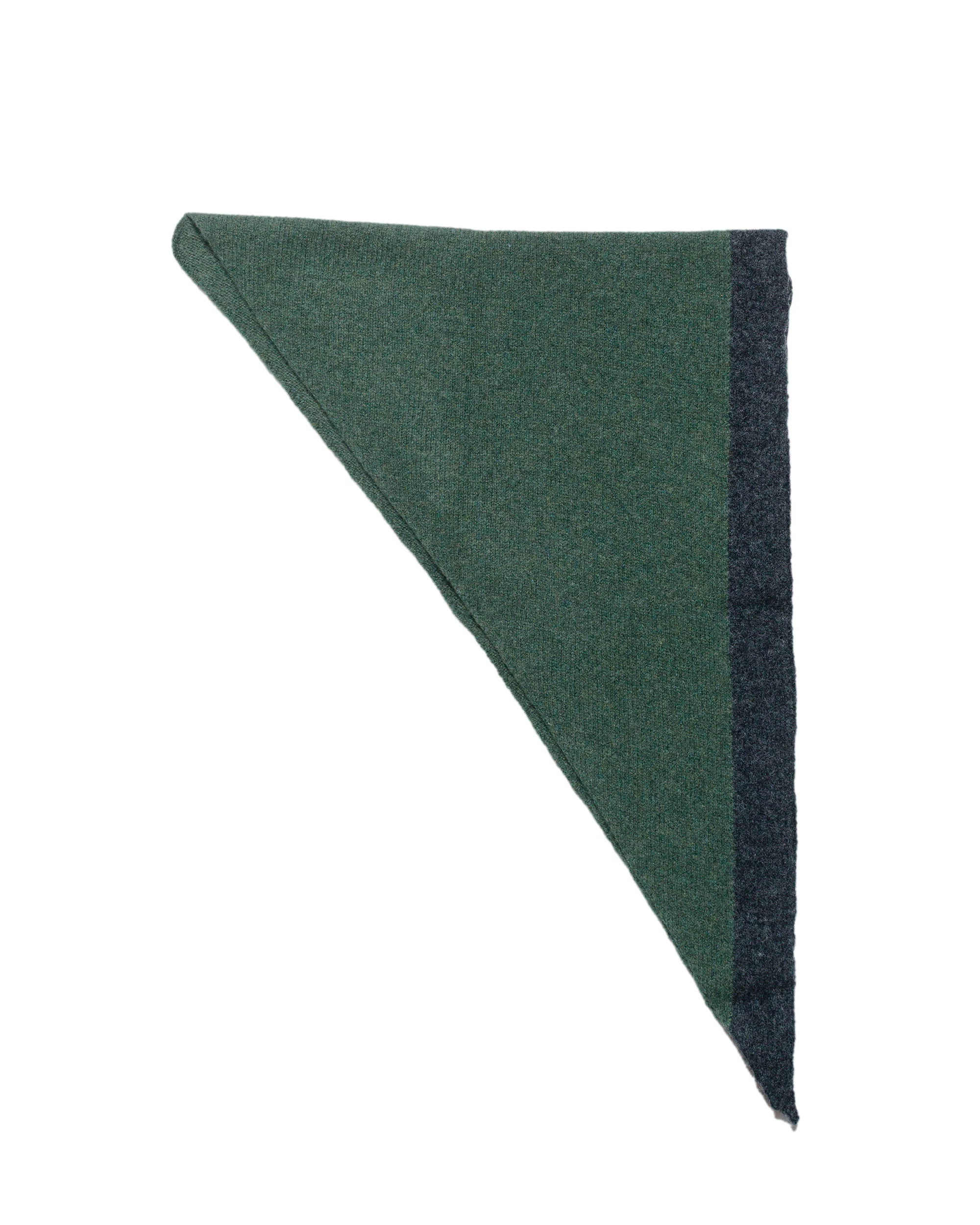 MHL Tipped Scout Scarf Lambswool Green/Charcoal