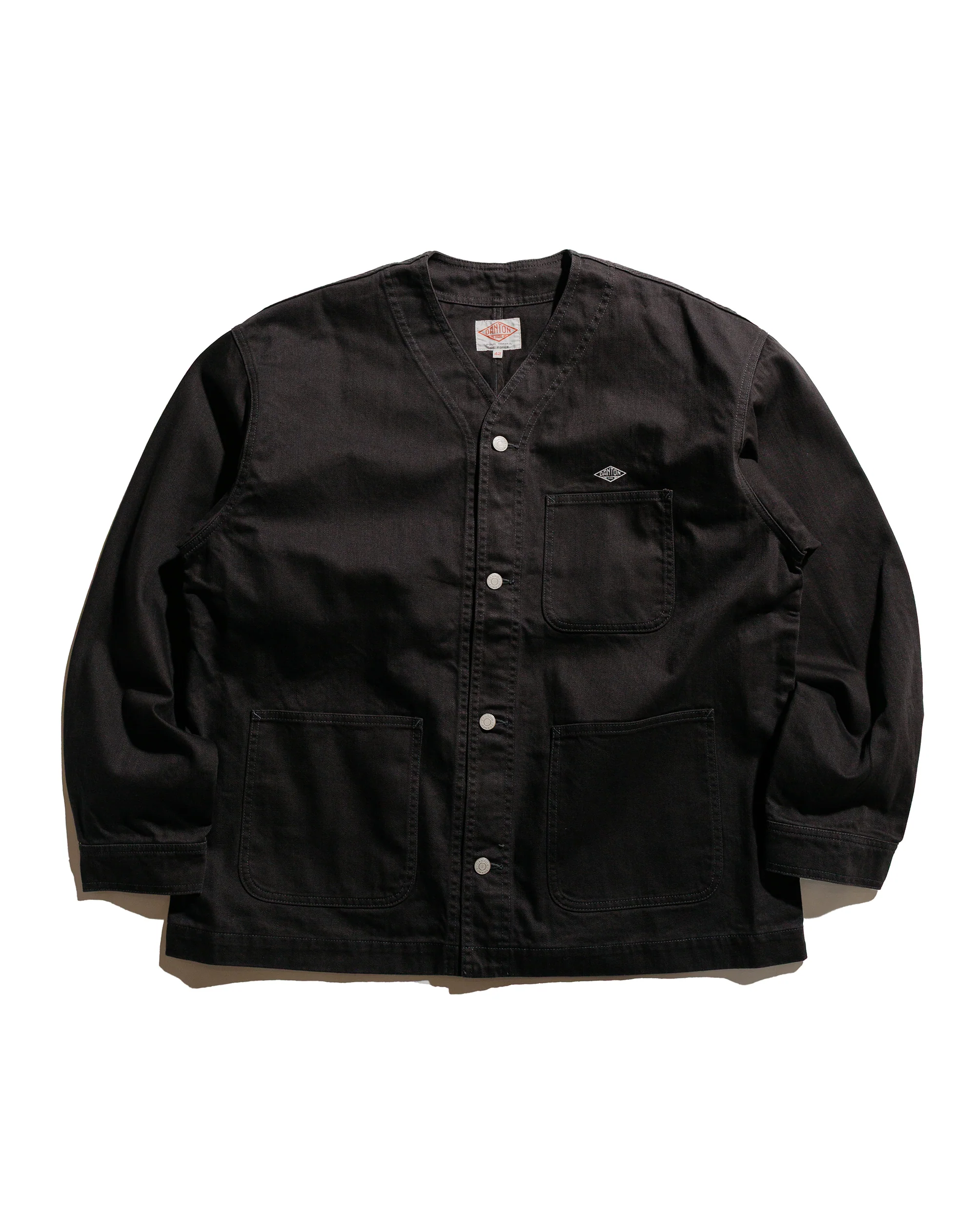 Danton Katsuragi Collarless Jacket Charcoal Black