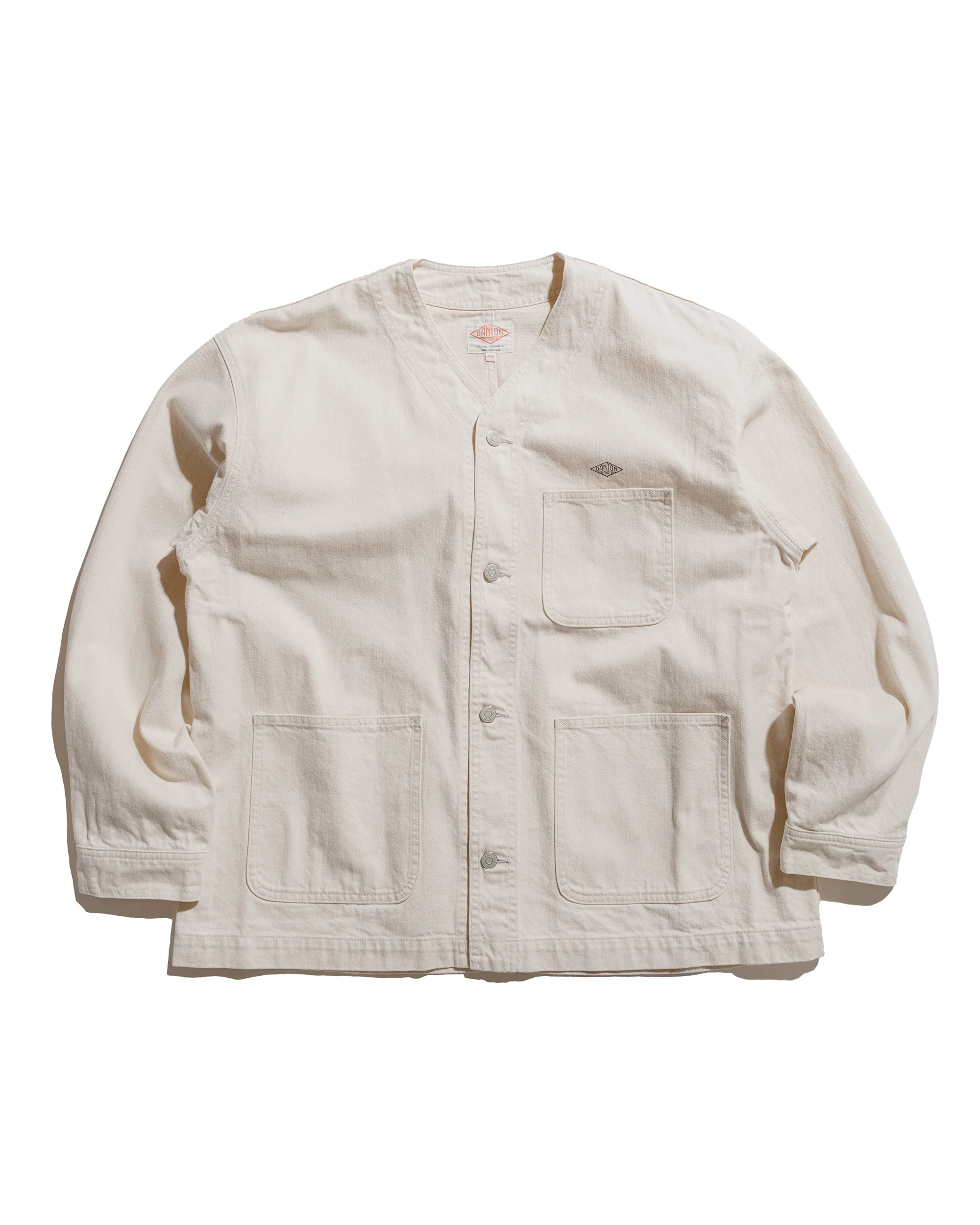 Danton Katsuragi Collarless Jacket Ecru